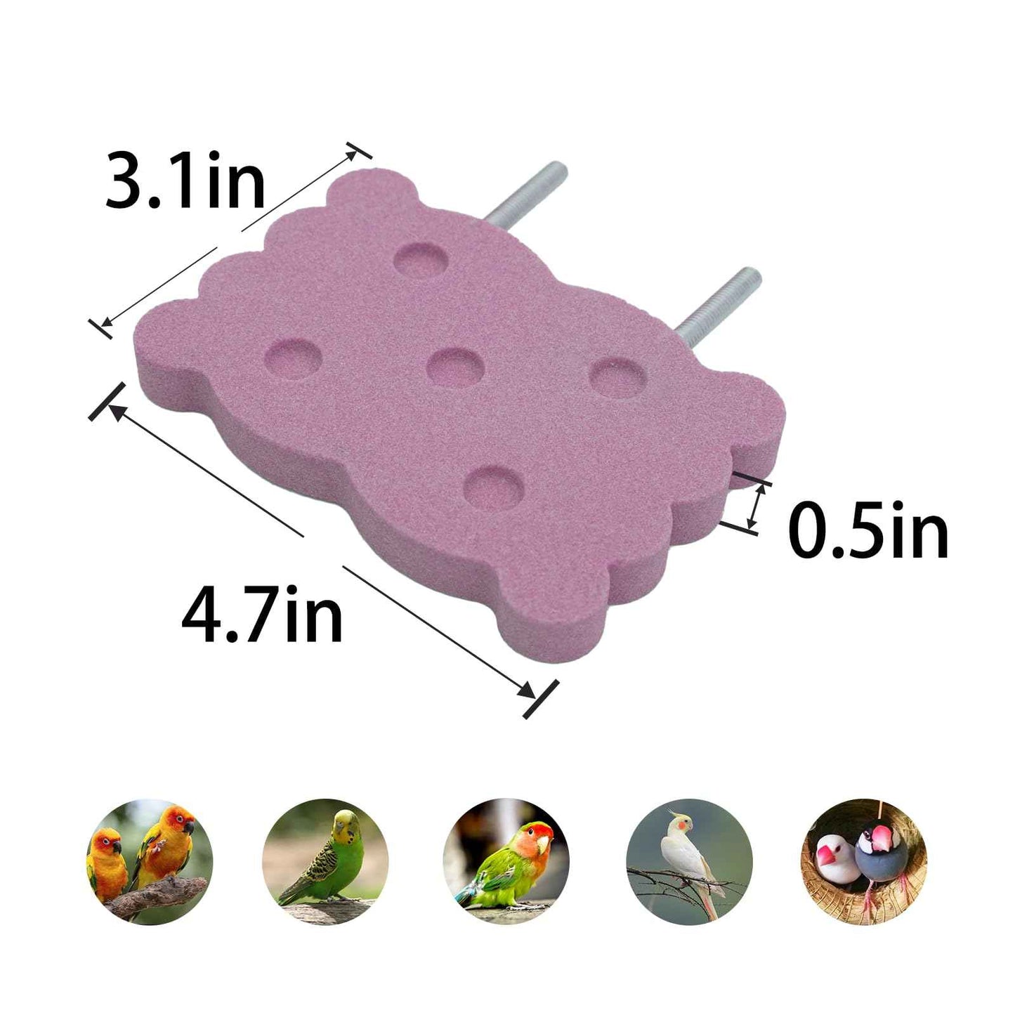 Bird Perch Stand for Parrots – Natural Ceramic Grinding Stick for Beak, A Safe, Non-Shedding Chewing and Claw-Trimming Perch for Parrots (Blue, Medium Size)