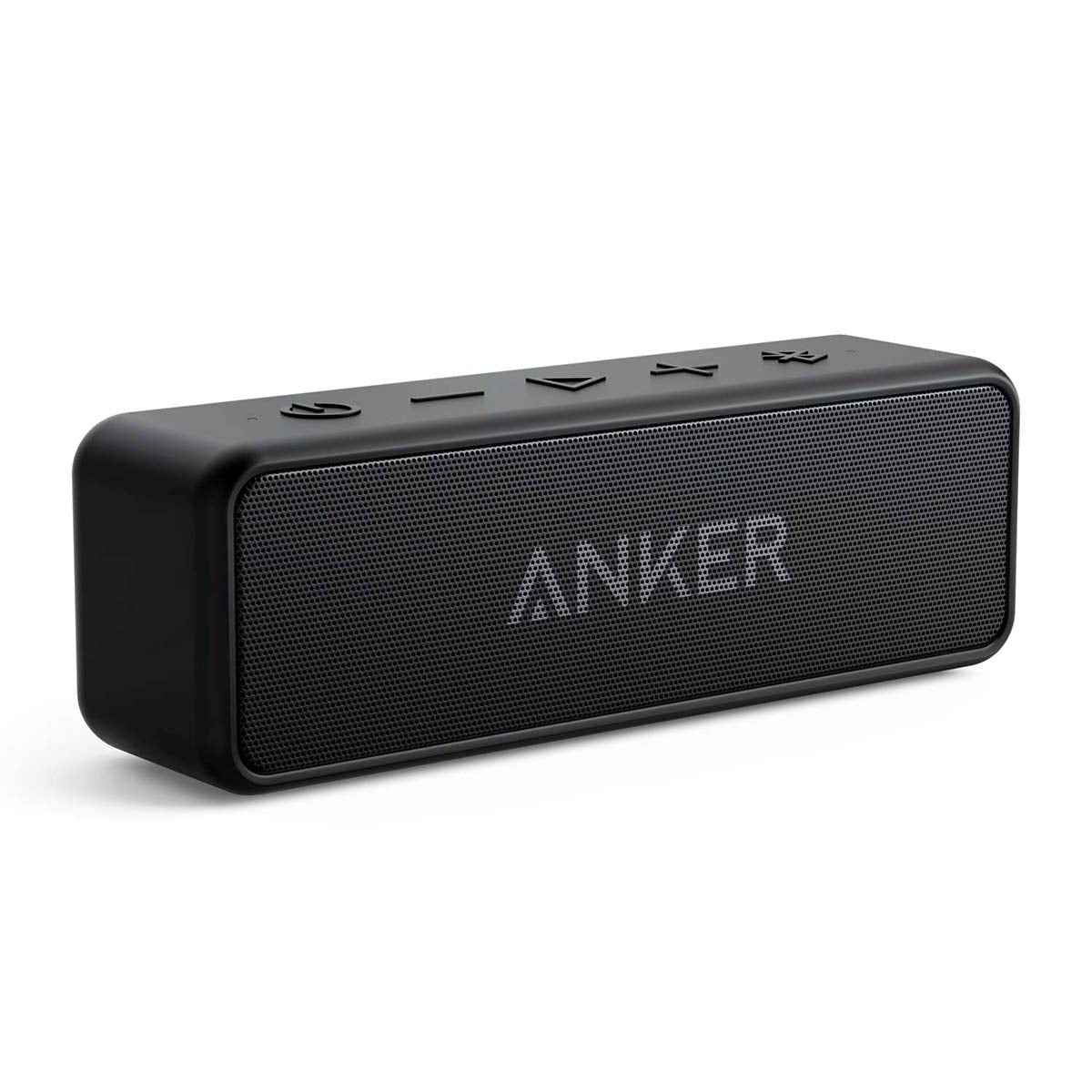 Anker Soundcore 2 Portable Bluetooth Speaker with Stereo Sound, Bluetooth 5, Bassup, IPX7 Waterproof, 24-Hour Playtime, Wireless Stereo Pairing, Speaker for Home, Outdoors, Travel