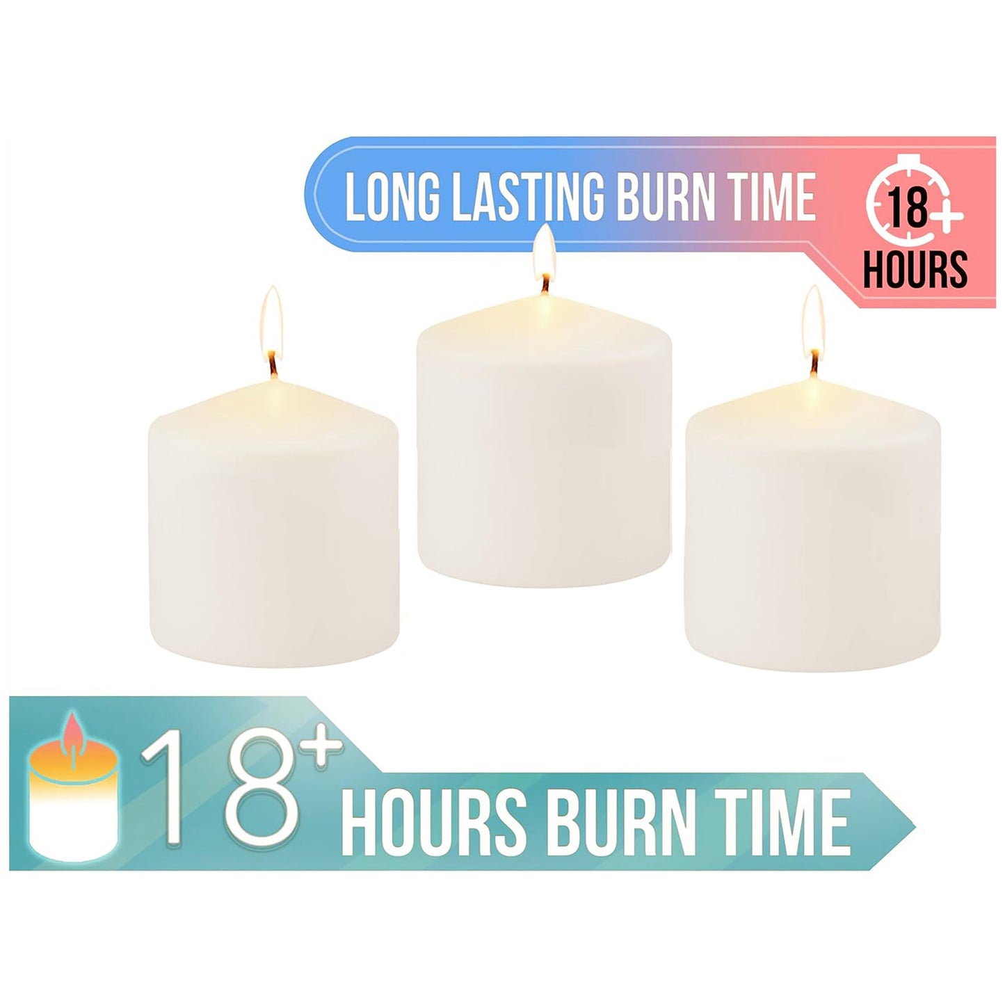 Stonebriar 6 Pack Tall 3 x 6 Inch 65 Hour Long Burning Unscented Ivory Wax Pillar Candles jlhbookstore.store