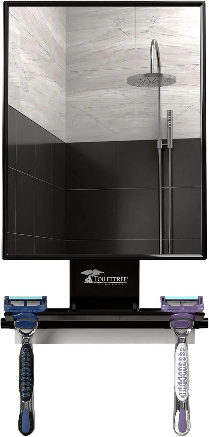 ToiletTree Products Fogless Shower Mirror - Anti-Fog Mirror - Adjustable Shaving Mirror with a Squeegee - Rust-Proof, Impact-Resistance Bathroom Shower Mirror - Tall - Jlhbookstore.store