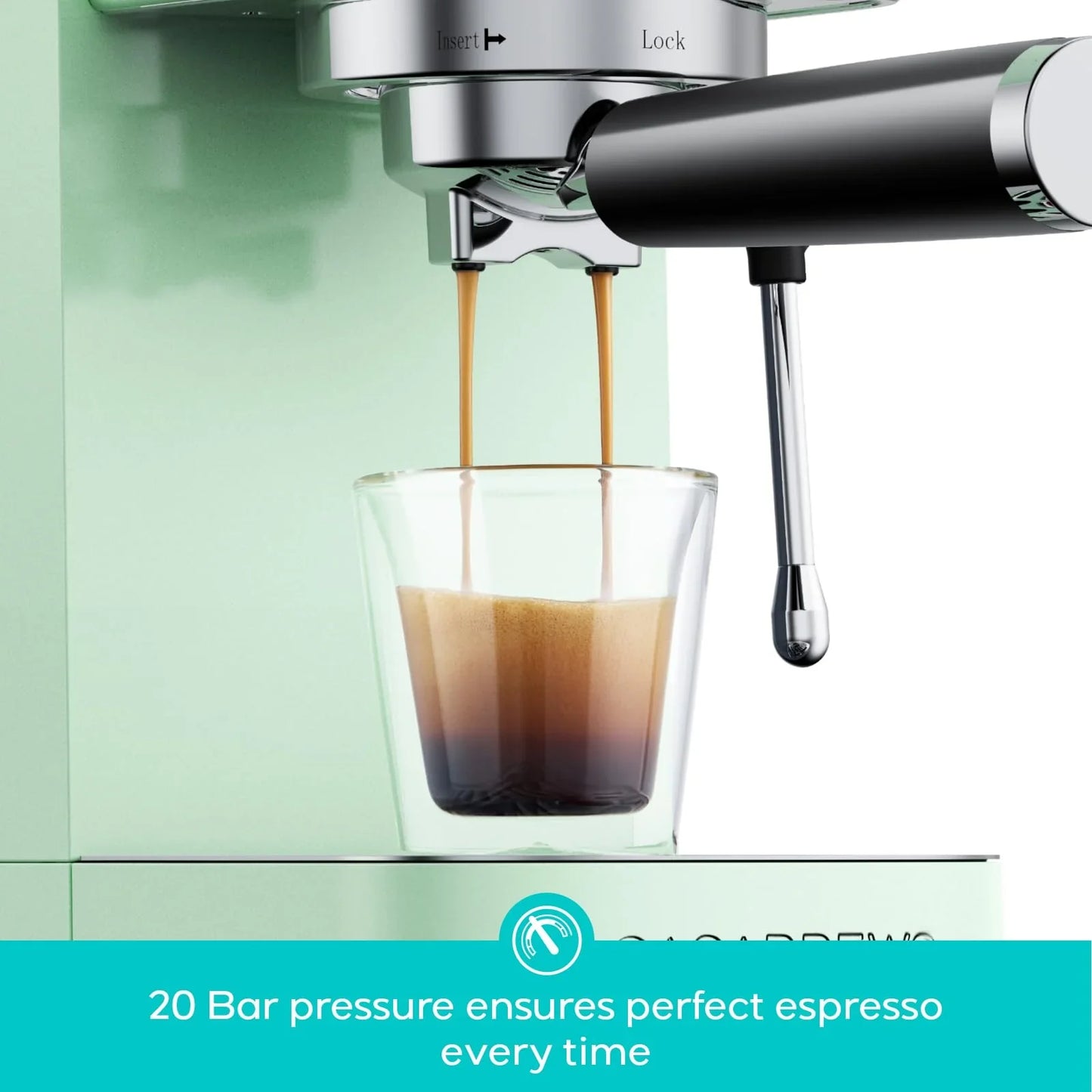 CASABREWS 3700 Essential Espresso Machine 20 Bar, Stainless steel Coffee Maker with Milk Frother, Espresso Coffee Machine for Cappuccino, Latte, 43.9oz Water Tank, Sapphire Blue - Jlhbookstore.store