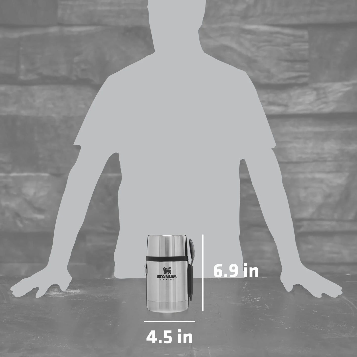 Stanley Classic Food Jar and Spork 18 oz | Vacuum Insulated Food Container | Wide Mouth Screw On Lid | Packable for Travel | Stainless Steel with Leakproof Lid | BPA-Free | Stainless Steel - Jlhbookstore.store