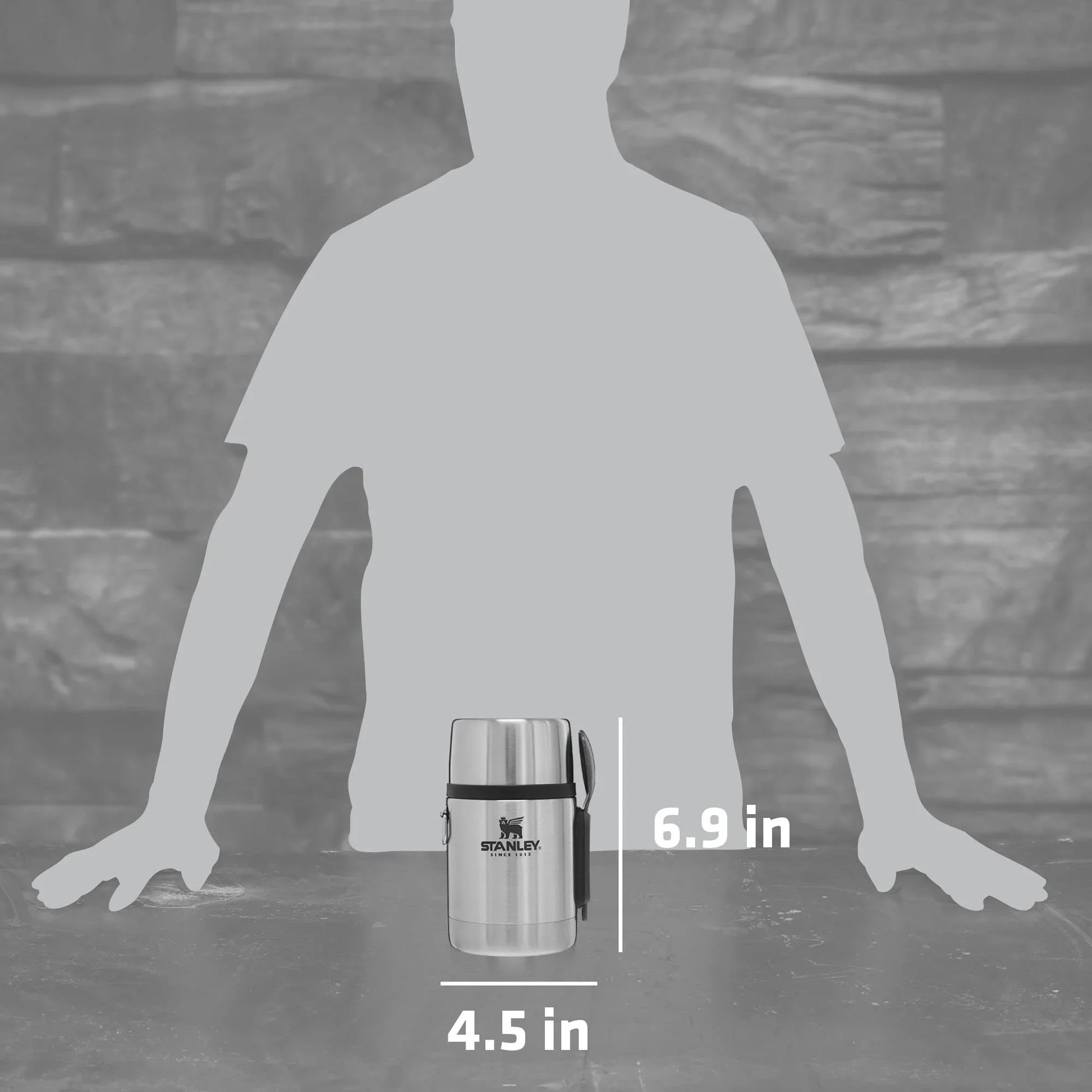 Stanley Classic Food Jar and Spork 18 oz | Vacuum Insulated Food Container | Wide Mouth Screw On Lid | Packable for Travel | Stainless Steel with Leakproof Lid | BPA-Free | Stainless Steel - Jlhbookstore.store