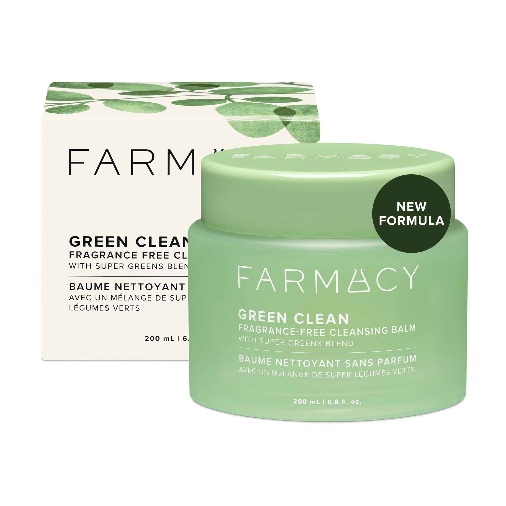 Farmacy Makeup Remover Cleansing Balm - Green Clean Waterproof Makeup Remover + Oil Based Cleanser - Gentle Exfoliating Double Cleanser - Melts From Balm to Milky Lather (50ml)