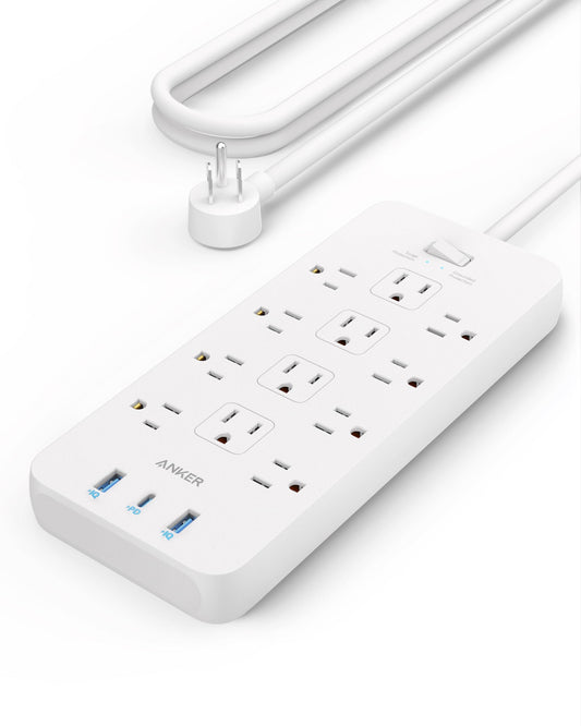 Anker Power Strip Surge Protector (2100J), 12 Outlets with 2 USB A and 1 USB C Port for Multiple Devices, 5ft Extension Cord, 20W Power Delivery Charging for Home, Office, Dorm Essential, TUV Listed jlhbookstore.store