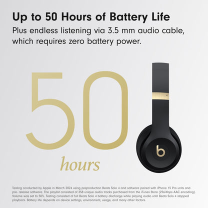 Beats Solo 4 - Wireless On-Ear Bluetooth Headphones, Up to 50-Hour Battery Life, Ultra-Lightweight Comfort, Powerful and Balanced Sound, Apple & Android Compatible - Slate Blue