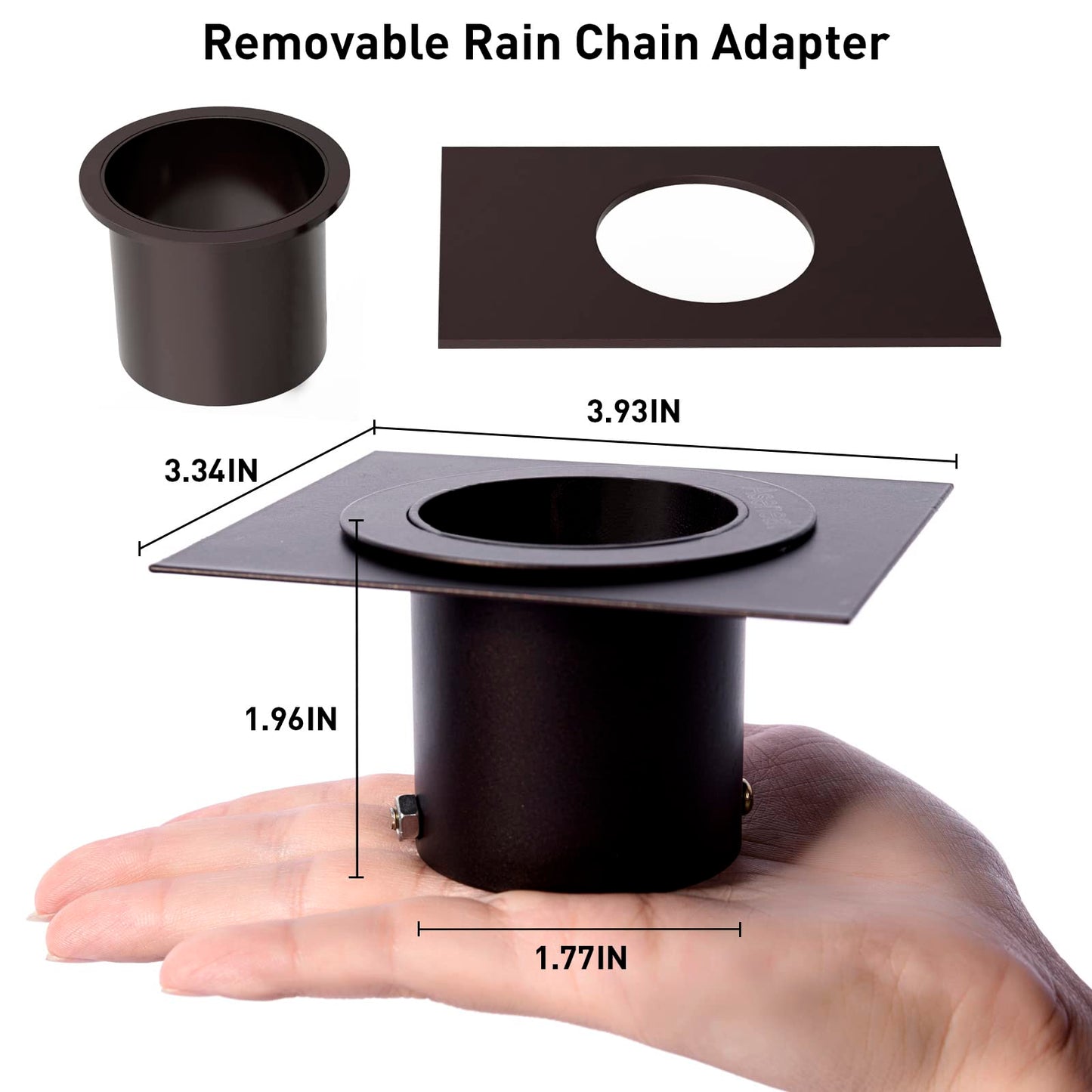 Rain Chain Bird Cage Set 8.5Ft, Not Rust Wrought Iron Rain Chains for Gutters with Adapter Gotta Drain and Sturdy Anchoring Stake,13 Cups, 1 Hook, Adjustable Length for Garden Decorative (Coffee)