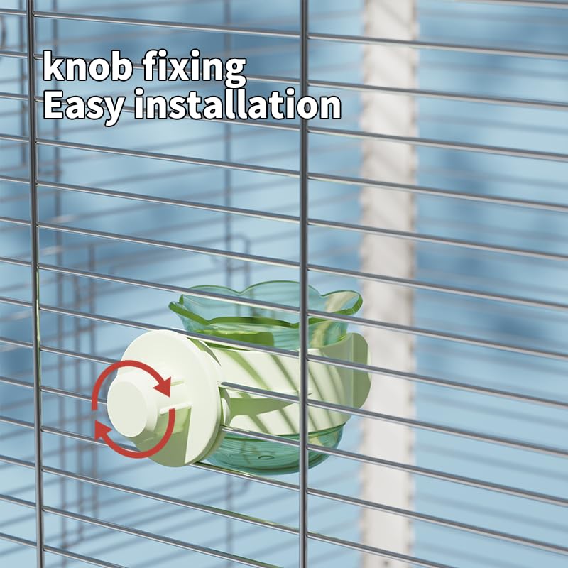 2pcs/4pcs PET Bird Bowls with Clamp, Bird Cage Feeder, Durable Water Bowl, Feeding Cups, Water Feeder for Cockatiel, Parakeet, Macaw, Finches, Lovebirds, Small Animals Gray (Pink, 2pcs)