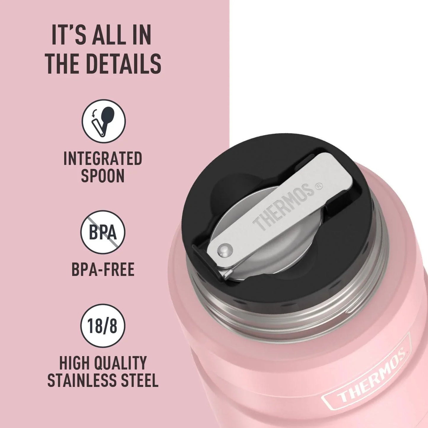 THERMOS Stainless King Vacuum-Insulated Food Jar with Spoon, 16 Ounce, Army Green - Jlhbookstore.store