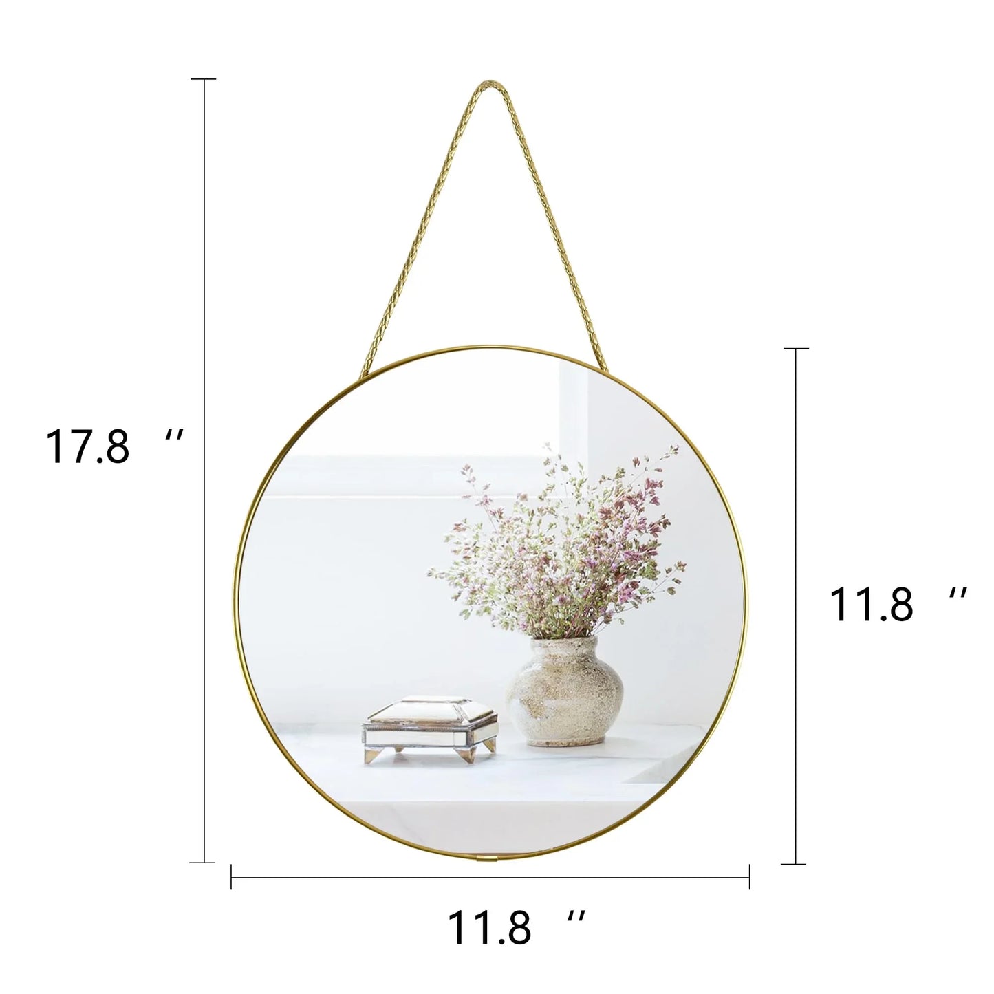 11.8-inch Small Round Wall Mirror, Gold Bathroom Mirror - Jlhbookstore.store