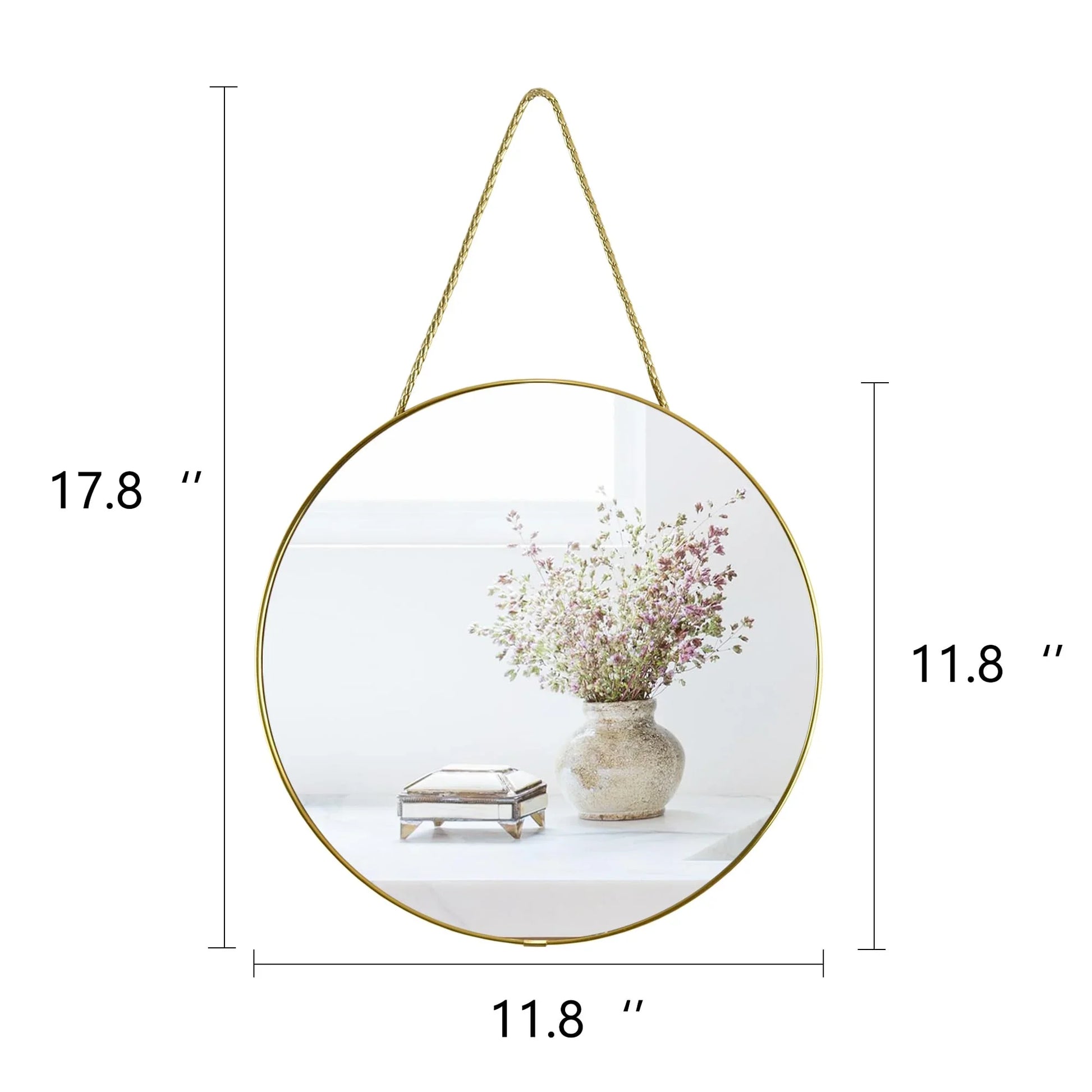 11.8-inch Small Round Wall Mirror, Gold Bathroom Mirror - Jlhbookstore.store