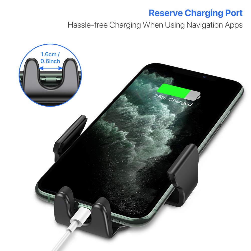 Miracase Phone Holders for Your Car with Metal Hook Clip, Air Vent Cell Phone Stand Car Mount, Universal Automobile Cradle for Garmin GPS Fit iPhone Android and All Smartphones, Dark Black