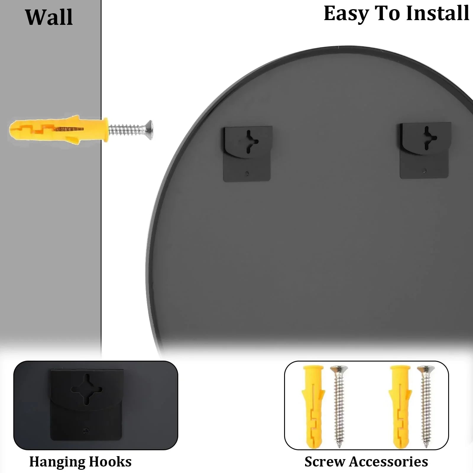 HARRITPURE Round Mirror 30 Black Wall Mounted Circle Mirrors Vanity Mirror with Brushed Aluminum Alloy Frame Modern Decoration for Bathroom, Living Room, Vanity, Bedroom, Entryway jlhbookstore.store