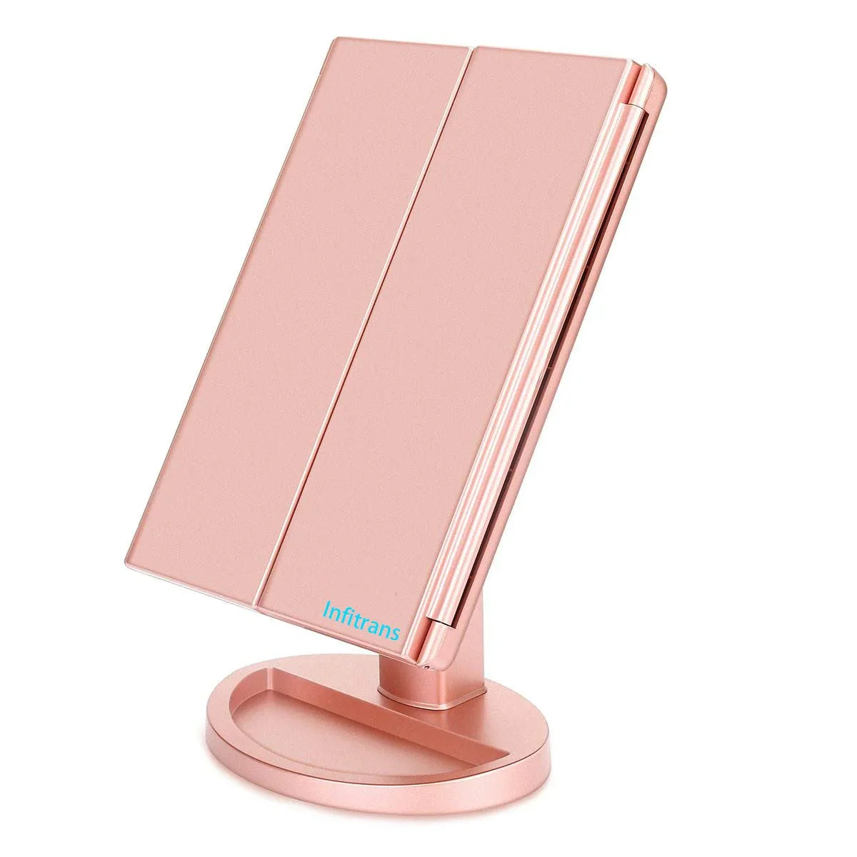 Trifold Makeup Mirror Vanity Mirror with Lights,1X 2X 3X Magnification,Touch Screen,180 Adjustable Rotation,Portable Travel Bathroom Cosmetic Mirror - Jlhbookstore.store