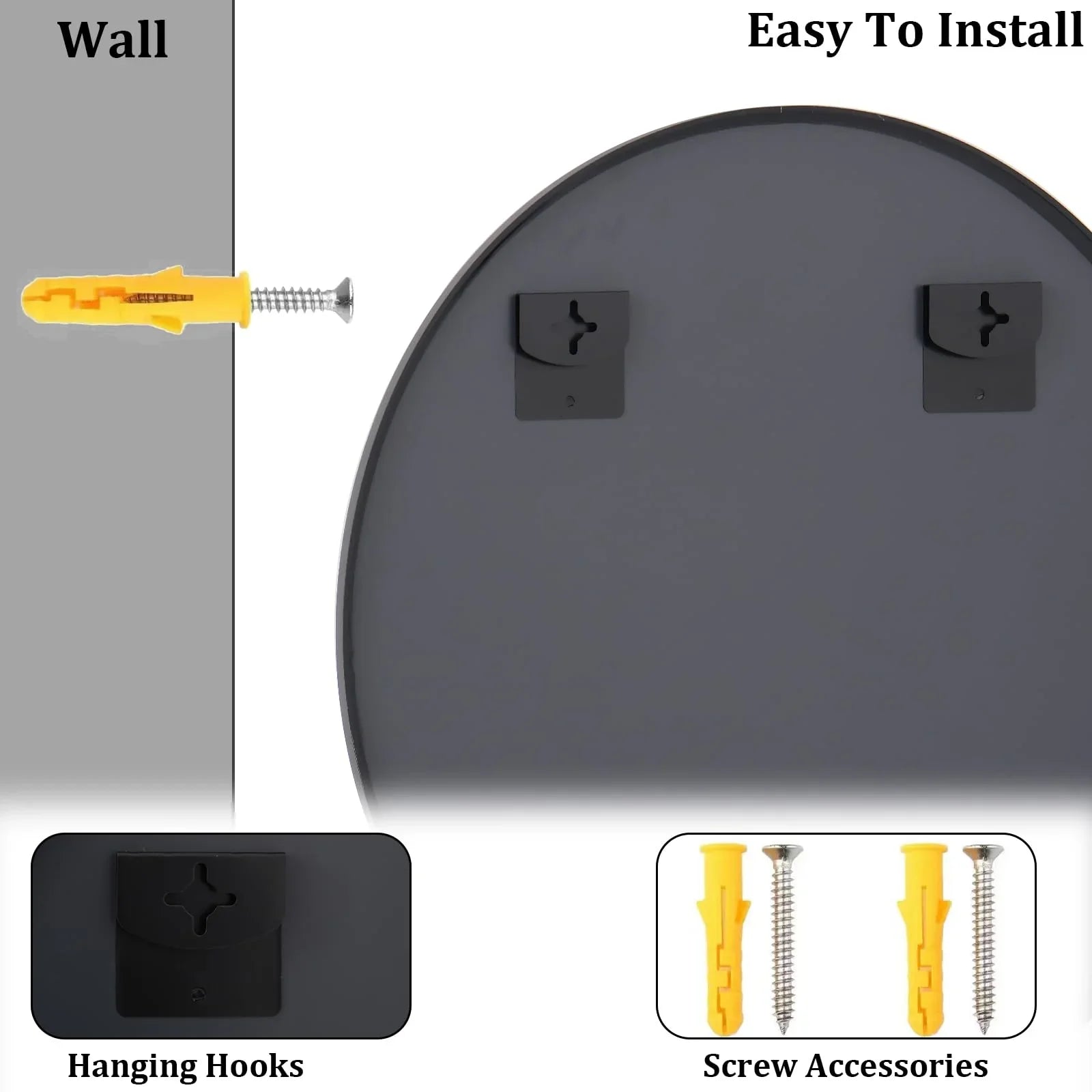 HARRITPURE Round Mirror 30 Black Wall Mounted Circle Mirrors Vanity Mirror with Brushed Aluminum Alloy Frame Modern Decoration for Bathroom, Living Room, Vanity, Bedroom, Entryway jlhbookstore.store