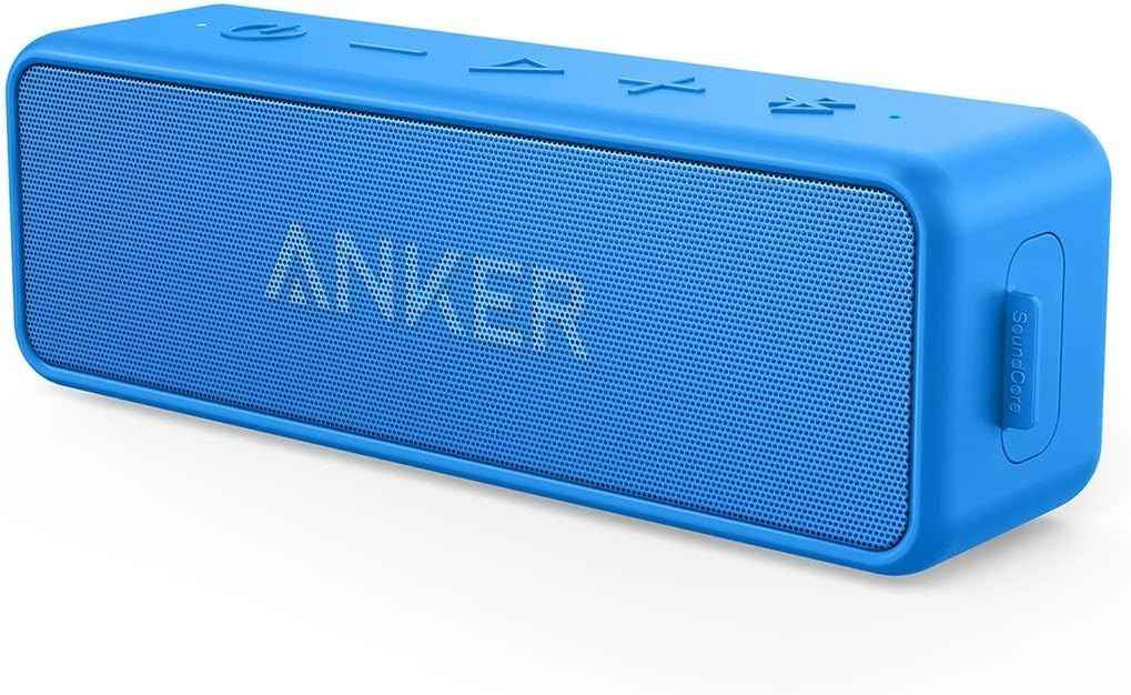 Anker Soundcore 2 Portable Bluetooth Speaker with Stereo Sound, Bluetooth 5, Bassup, IPX7 Waterproof, 24-Hour Playtime, Wireless Stereo Pairing, Speaker for Home, Outdoors, Travel