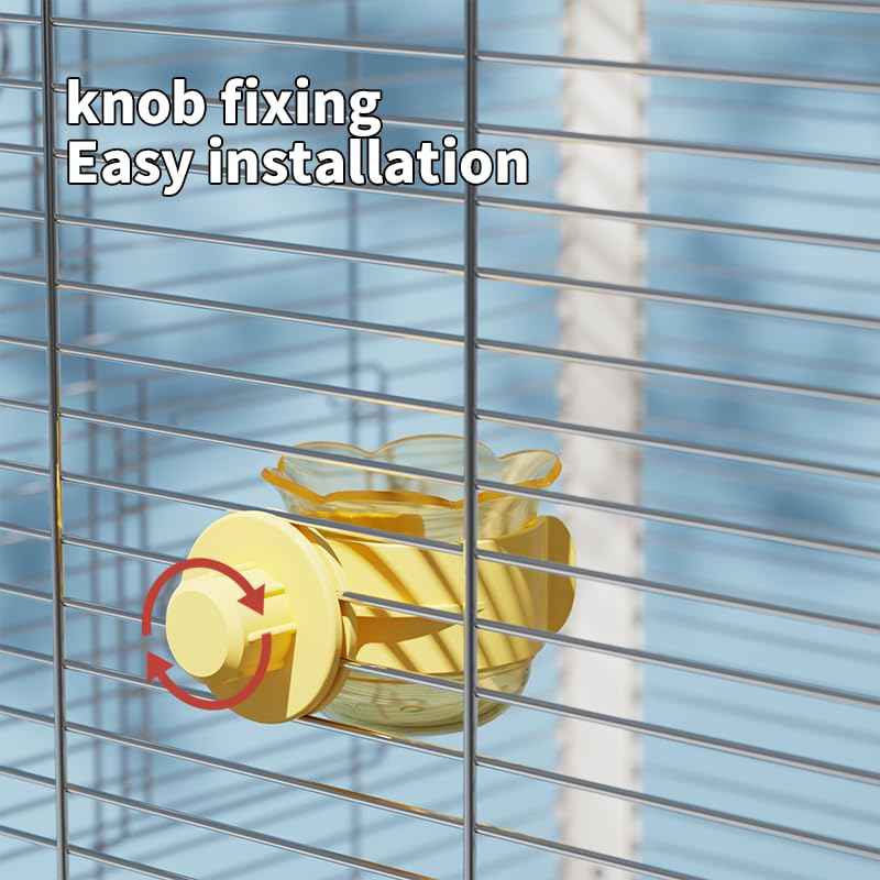 2pcs/4pcs PET Bird Bowls with Clamp, Bird Cage Feeder, Durable Water Bowl, Feeding Cups, Water Feeder for Cockatiel, Parakeet, Macaw, Finches, Lovebirds, Small Animals Gray (Pink, 2pcs)