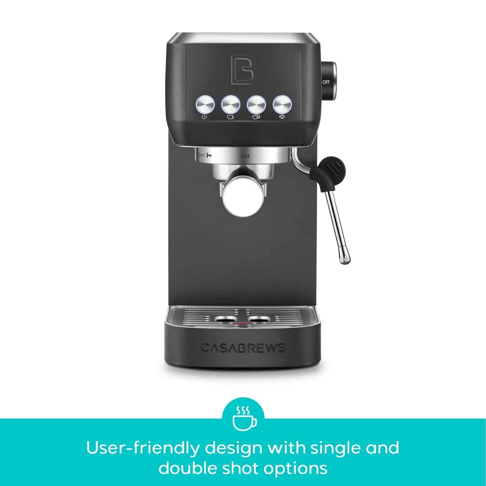 CASABREWS 3700 Essential Espresso Machine 20 Bar, Stainless steel Coffee Maker with Milk Frother, Espresso Coffee Machine for Cappuccino, Latte, 43.9oz Water Tank, Sapphire Blue - Jlhbookstore.store