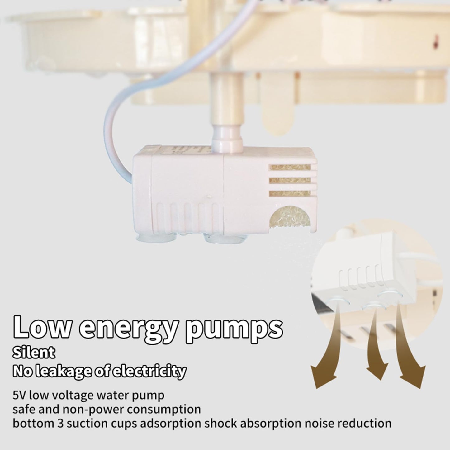 Automatic Bird Baths for Cage – Indoor Parakeet Bath with Pump, Bird Shower with 2 Modes Running Water, Bird Cage Accessory for Pet Birds Conure Budgies Cockatiels Lovebird (Light Brown)