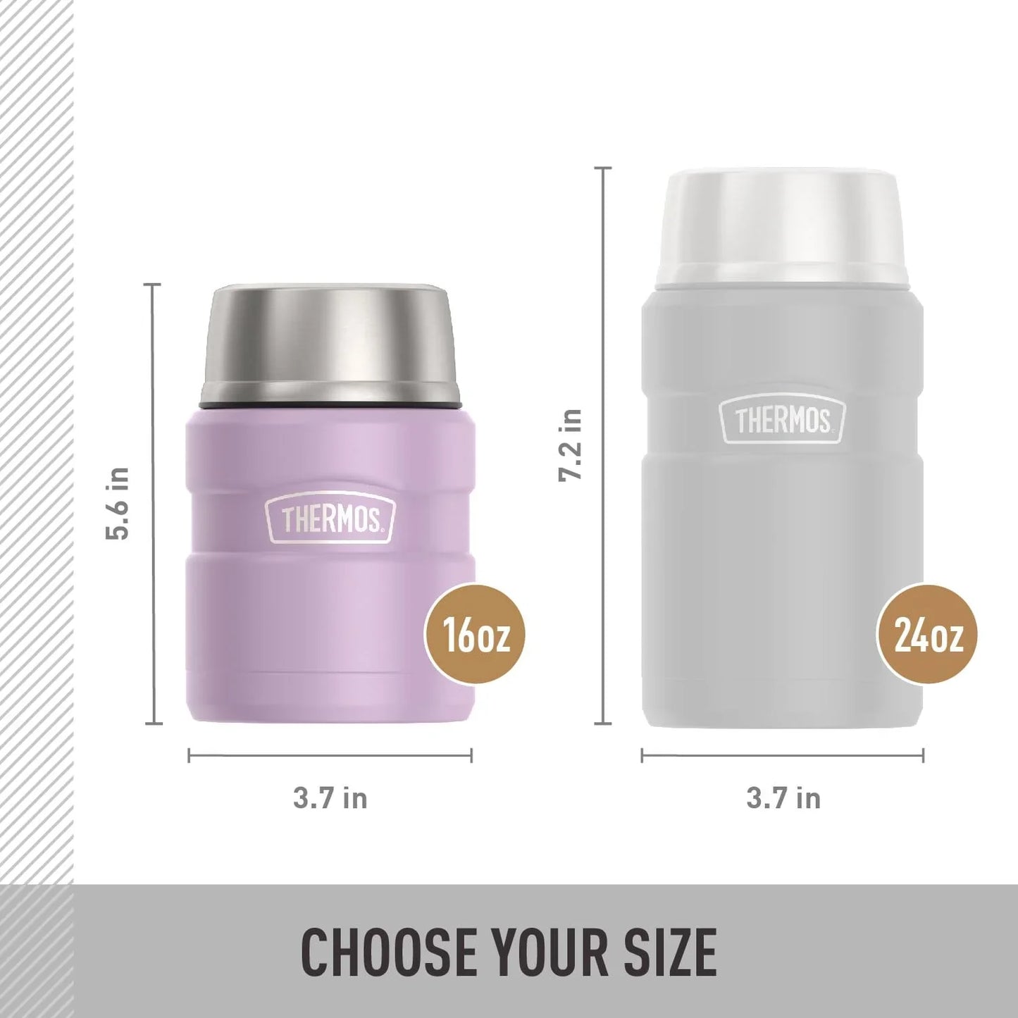 THERMOS Stainless King Vacuum-Insulated Food Jar with Spoon, 16 Ounce, Army Green - Jlhbookstore.store