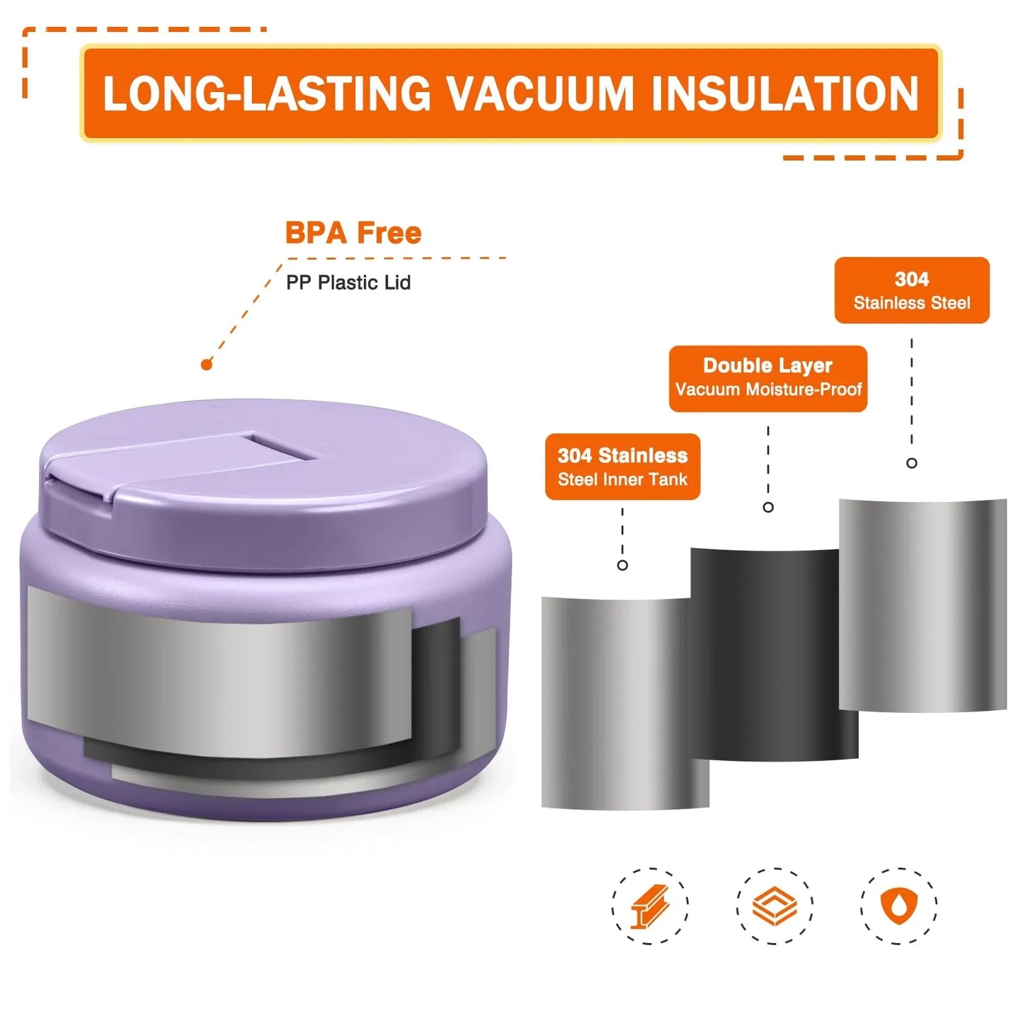 13.5oz Kids Jar for Hot Food, Insulated Vacuum Food Jar with Buckle Lid, Stainless Steel Wide Mouth Leak Proof Insulated Lunch Container for School Picnic Travel, Blue - Jlhbookstore.store