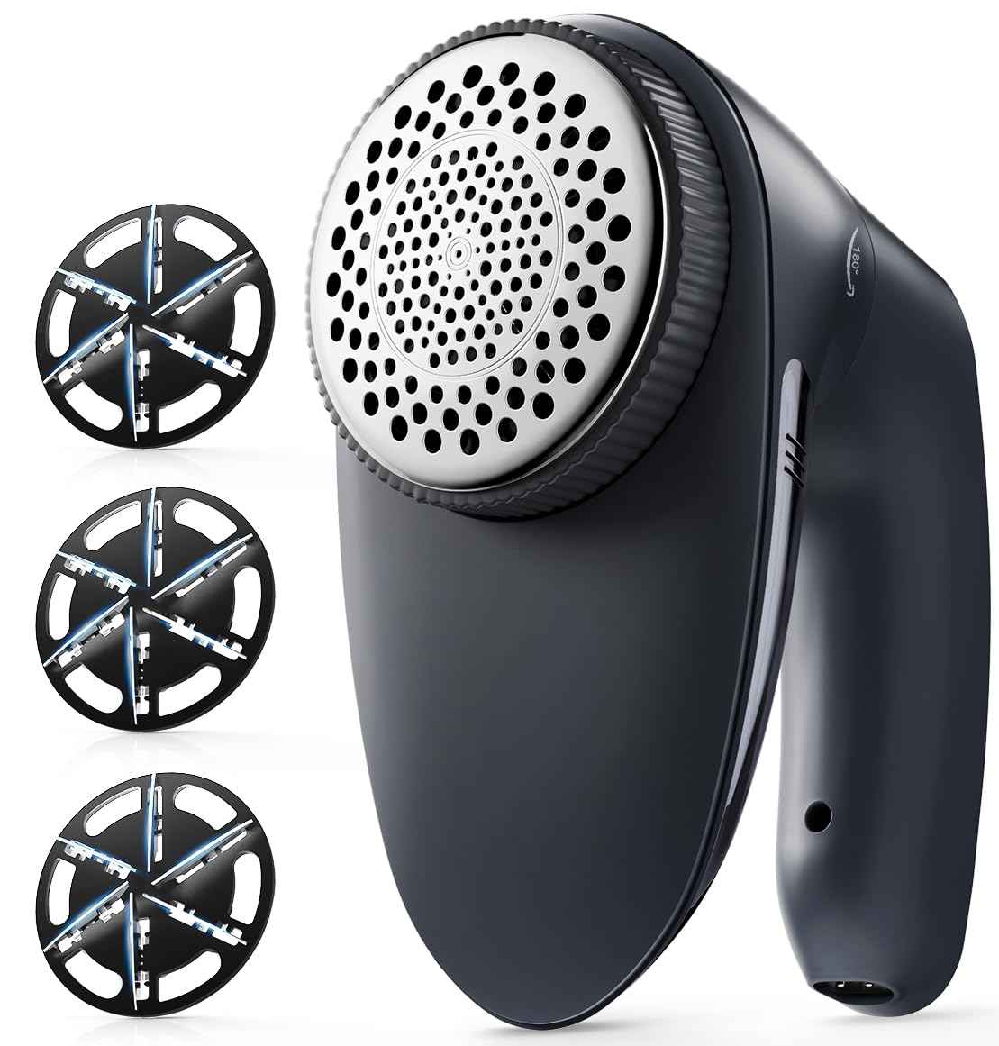 POPCHOSE Fabric Shaver, Lint Remover for Clothes, Lint Shaver with 6-Leaf Blades, 2 Speed Sweater Shavers to Remove Pilling for Clothing, Couch, Furniture, Fuzz, USB Rechargeble, Gray…