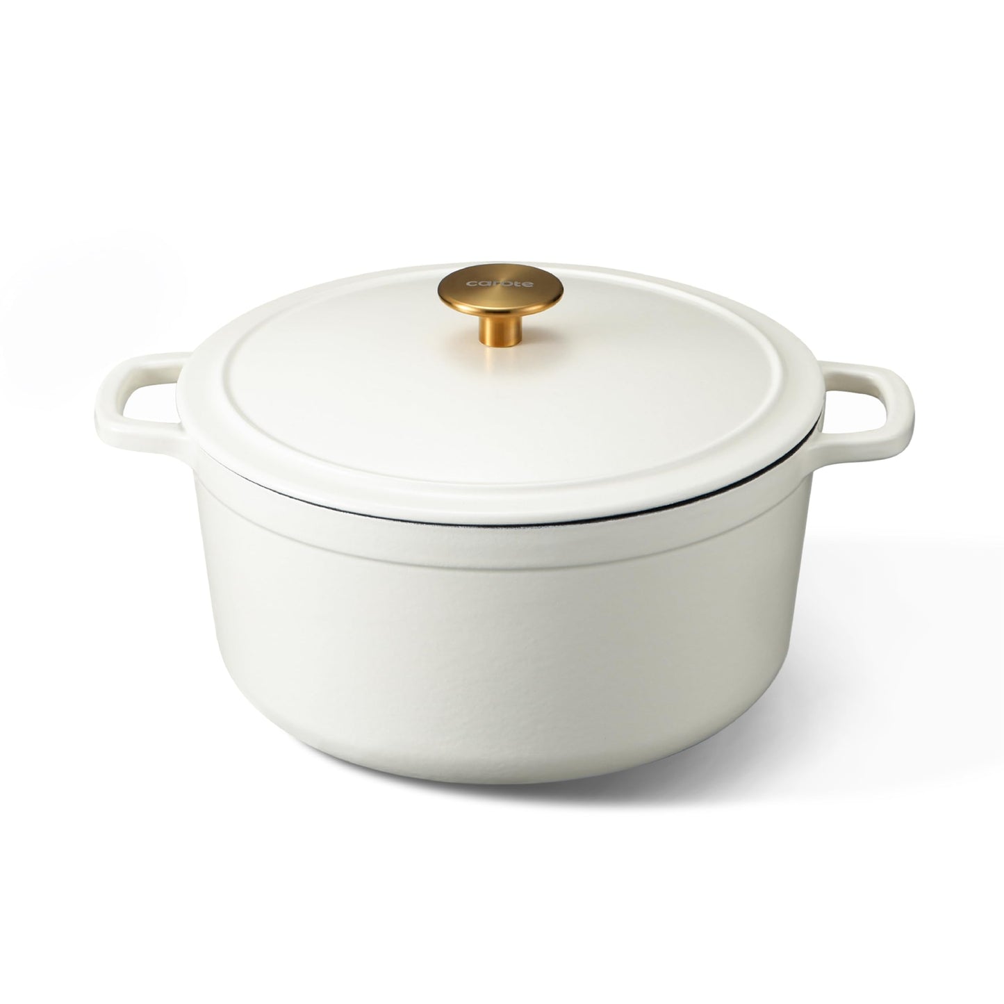 CAROTE Cast Iron Dutch Oven Pot with Lid, Enameled Dutch Oven for Sourdough Bread Baking, Dual Handles, Heavy-Duty Cast Iron Pot, 5QT, White jlhbookstore.store