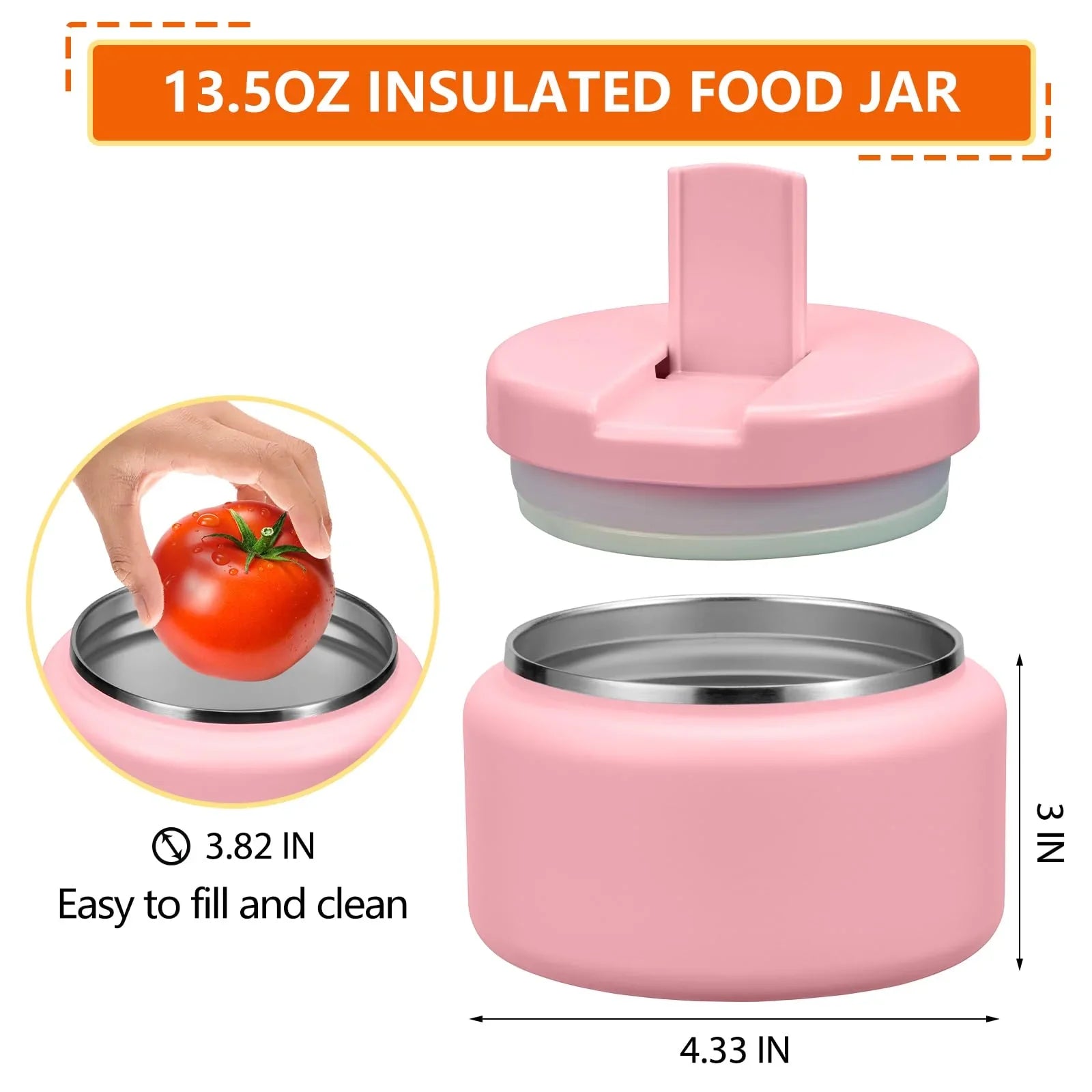 13.5oz Kids Jar for Hot Food, Insulated Vacuum Food Jar with Buckle Lid, Stainless Steel Wide Mouth Leak Proof Insulated Lunch Container for School Picnic Travel, Blue jlhbookstore.store