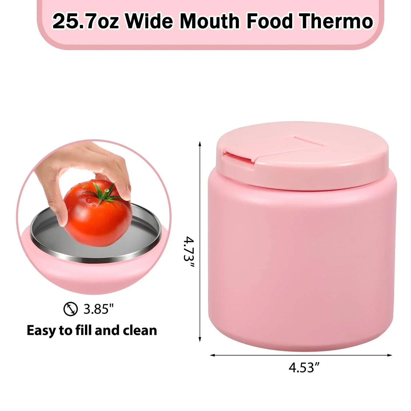 13.5oz Kids Jar for Hot Food, Insulated Vacuum Food Jar with Buckle Lid, Stainless Steel Wide Mouth Leak Proof Insulated Lunch Container for School Picnic Travel, Blue jlhbookstore.store