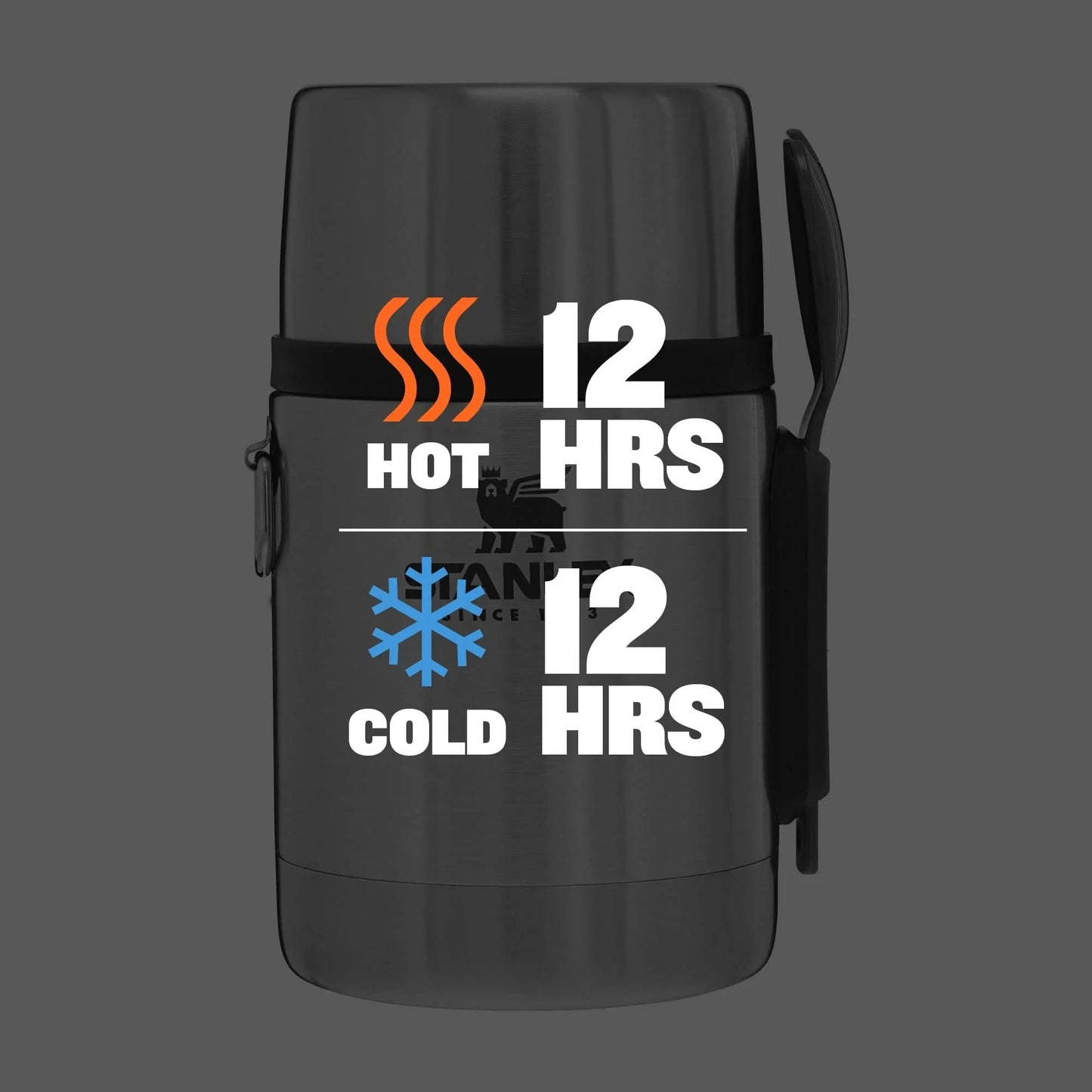 Stanley Classic Food Jar and Spork 18 oz | Vacuum Insulated Food Container | Wide Mouth Screw On Lid | Packable for Travel | Stainless Steel with Leakproof Lid | BPA-Free | Stainless Steel - Jlhbookstore.store