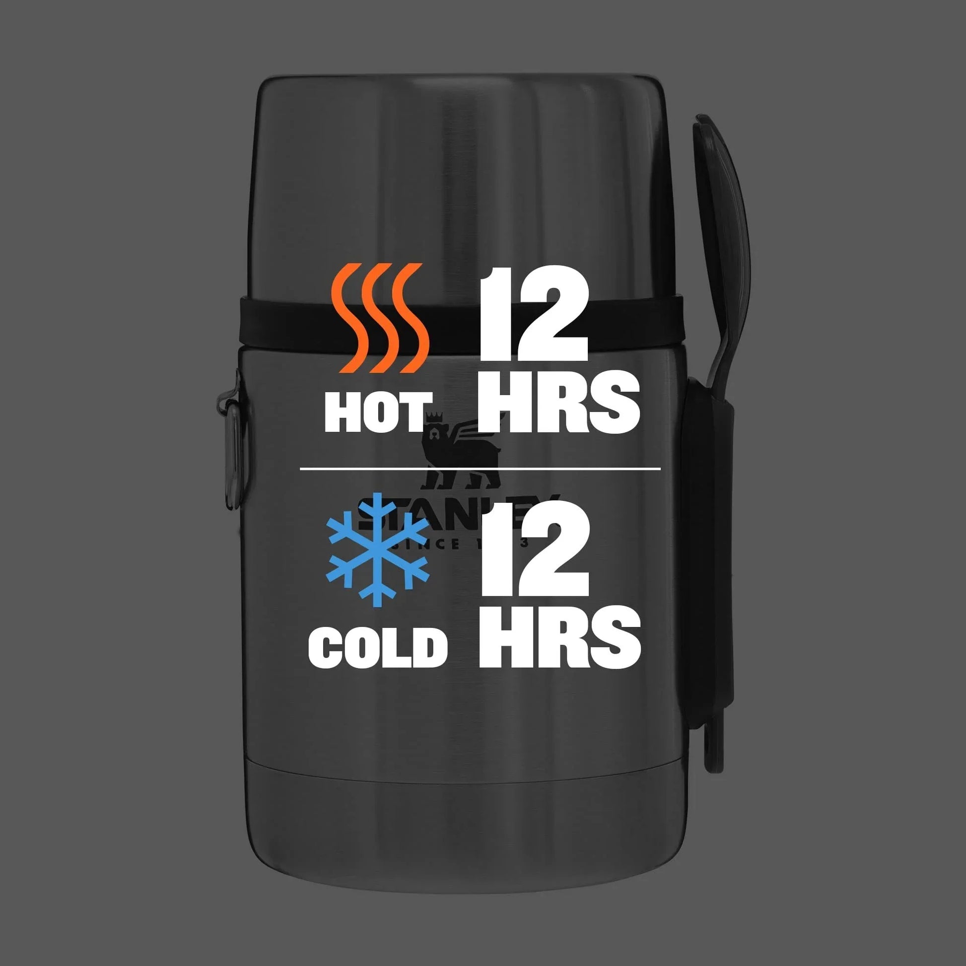 Stanley Classic Food Jar and Spork 18 oz | Vacuum Insulated Food Container | Wide Mouth Screw On Lid | Packable for Travel | Stainless Steel with Leakproof Lid | BPA-Free | Stainless Steel - Jlhbookstore.store