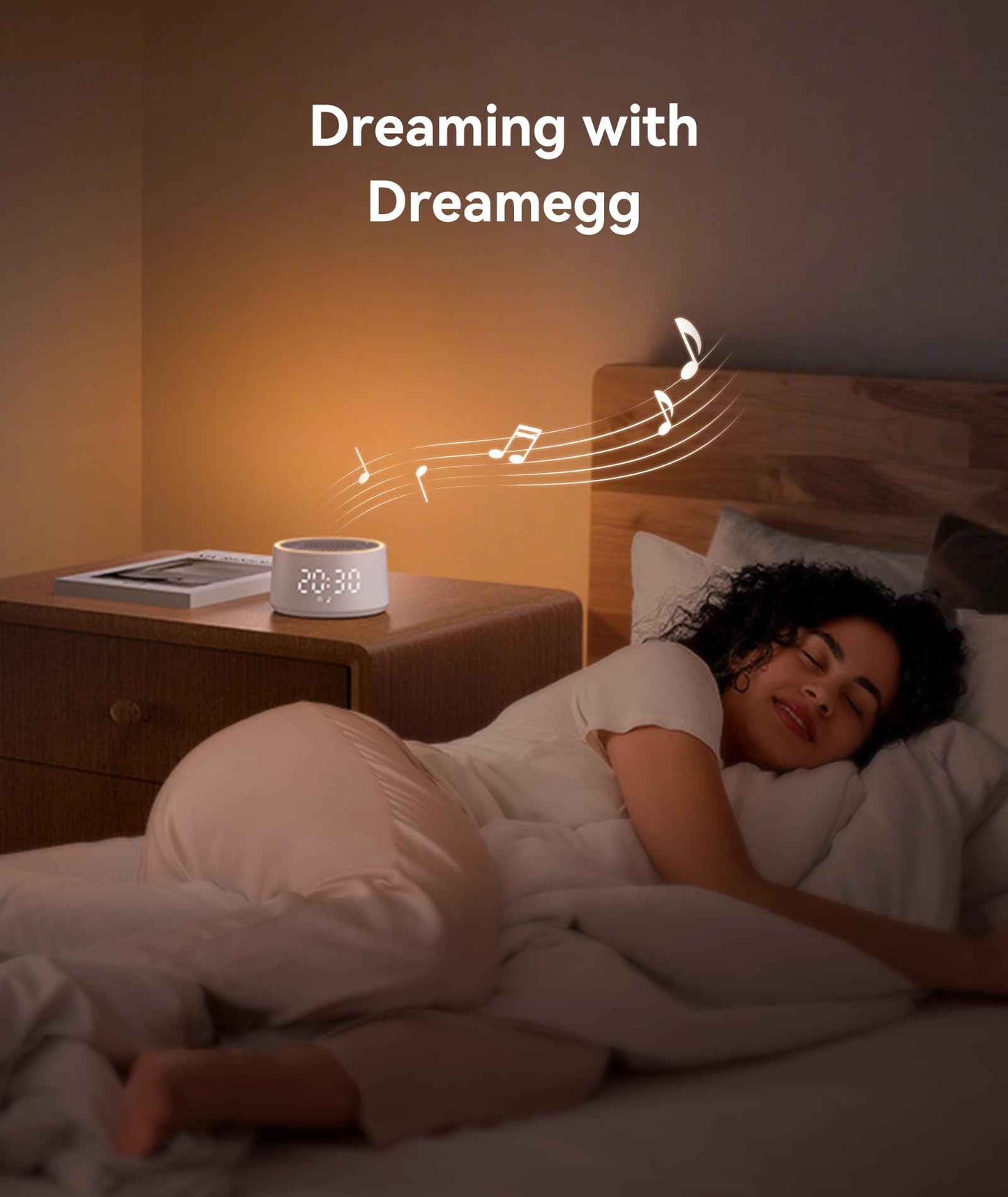 Dreamegg Sound Machine for Sleep - D1 Nova White Noise Sound Machine for Baby Adult with Alarm Clock, Soothing Sounds, Dimmable, White Noise Alarm Clocks for Bedrooms Heavy Sleepers Travel, Black