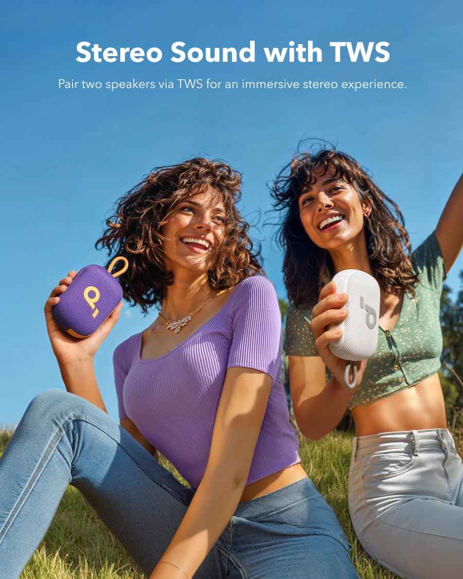 Soundcore Select 4 Go Bluetooth Shower Speaker by Anker, IP67 Waterproof/Dustproof, Ultra-Portable Speaker, Wireless, 20H Playtime, Floatable, Powerful Sound, Electronics for Outdoors/Home/Travel