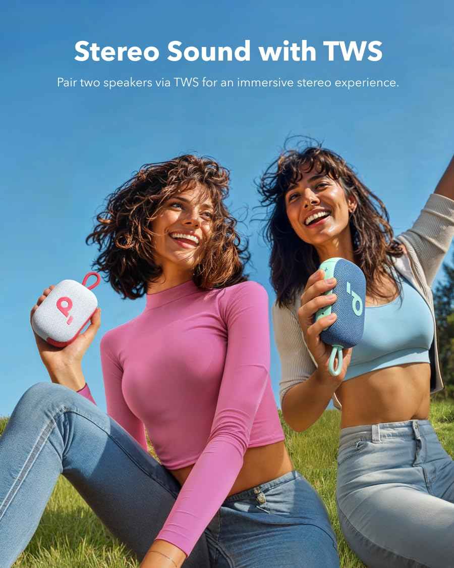 Soundcore Select 4 Go Bluetooth Shower Speaker by Anker, IP67 Waterproof/Dustproof, Ultra-Portable Speaker, Wireless, 20H Playtime, Floatable, Powerful Sound, Electronics for Outdoors/Home/Travel