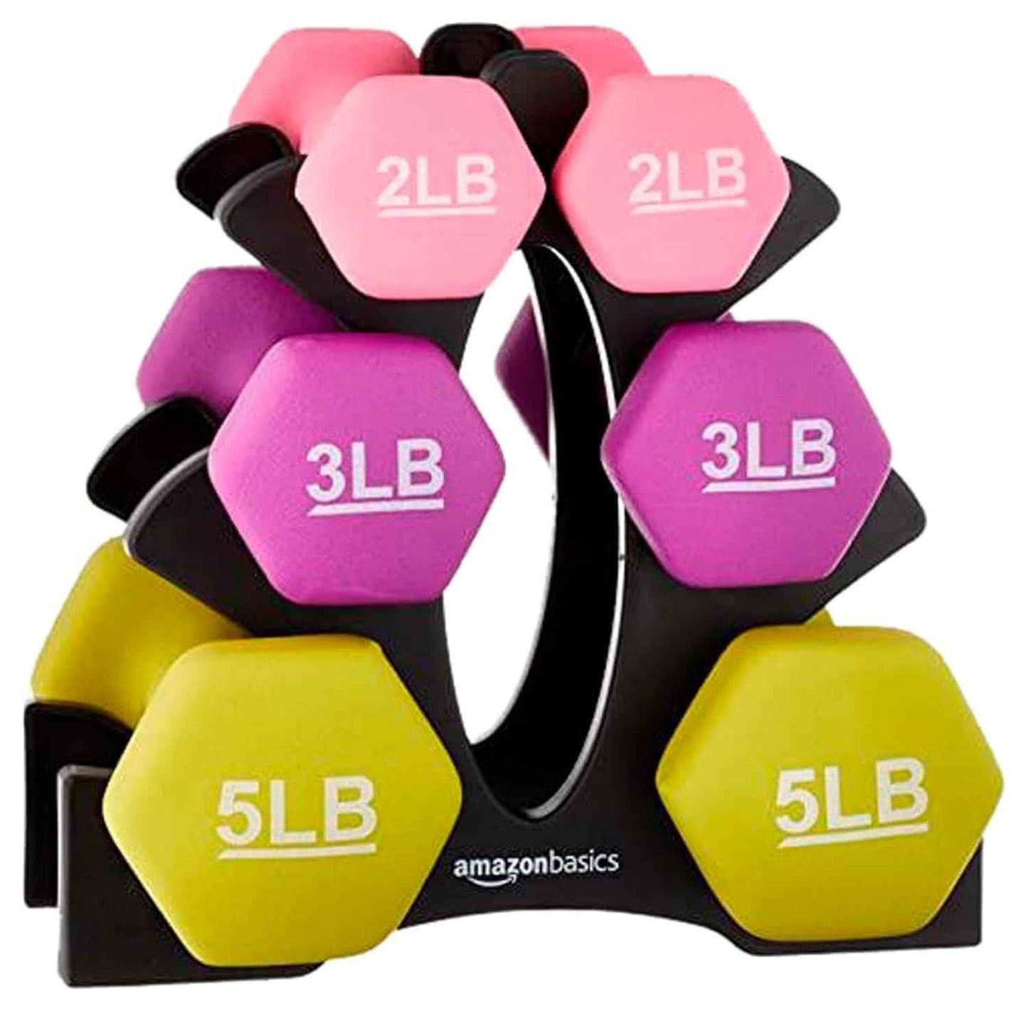 Amazon Basics Neoprene Dumbbell Hand Weights for Exercise and Muscle Toning
