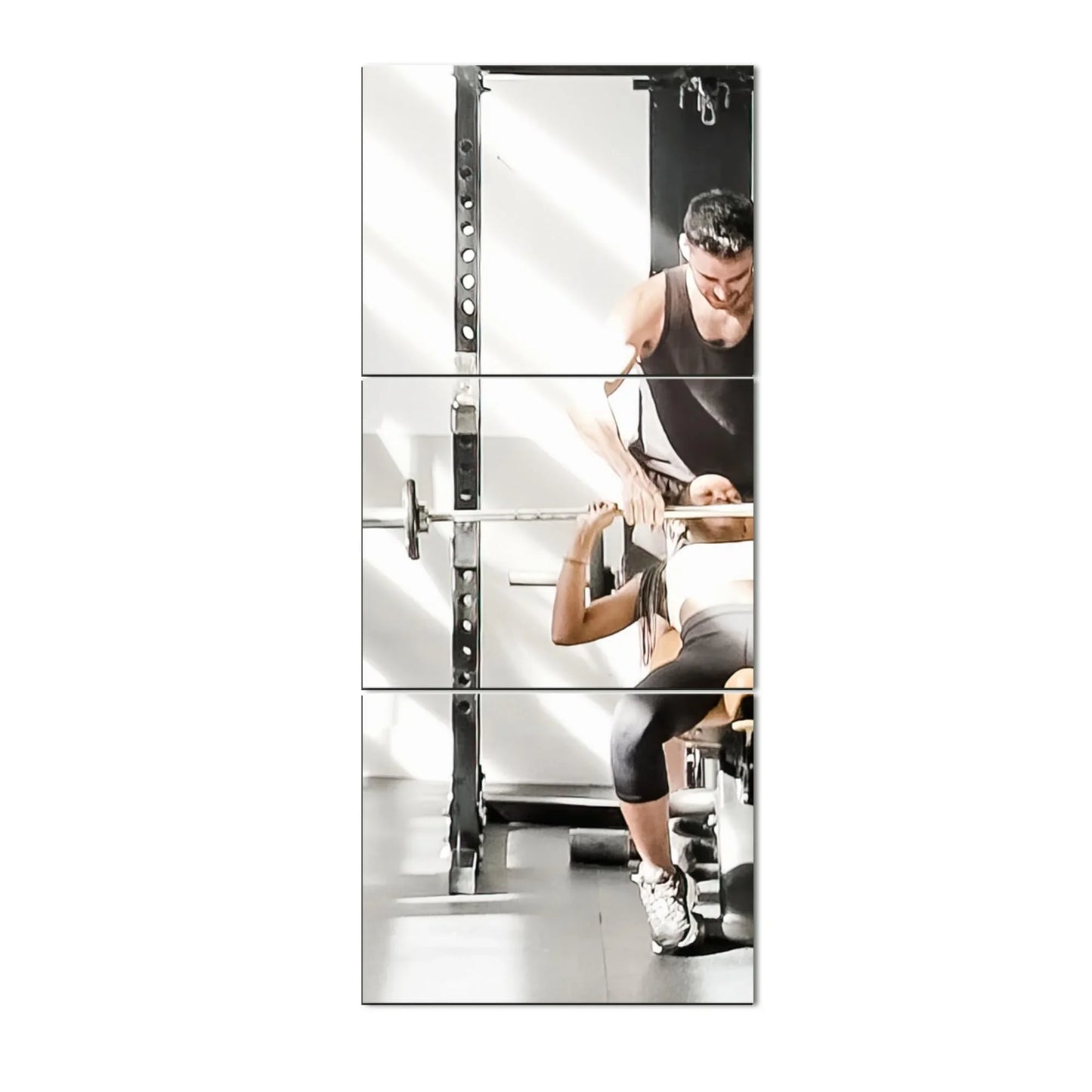 Delma Home Gym Mirrors, 12'' x 12'' Glass Mirror Tiles (16 PCS), Square Large Wall Mirror for Home Gym, Bedroom, Door,Bathroom, Frameless Mirror Sets - Jlhbookstore.store