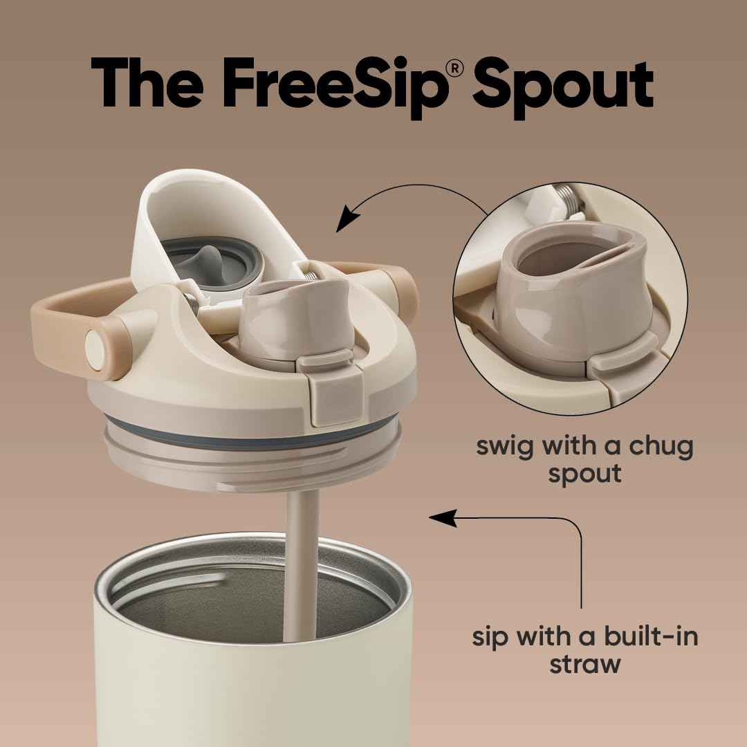 Owala FreeSip Sway Insulated Stainless Steel Water Bottle with Two-Way Spout, Built-In Straw and Bucket Handle, Made for Travel, School, and Sports, 40oz, BPA Free, Leak Proof, Off Road