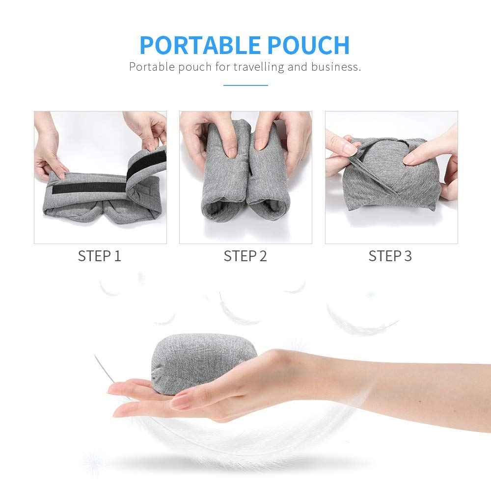 FRESHME Cotton Sleep Eye Mask for Women Men - 100% Blocking Light Travel Blindfold, Soft Zero Pressure Grey Eyes Cover with Adjustable Velcro Strap for Side Sleeper Night Sleeping, Work Nap and Yoga