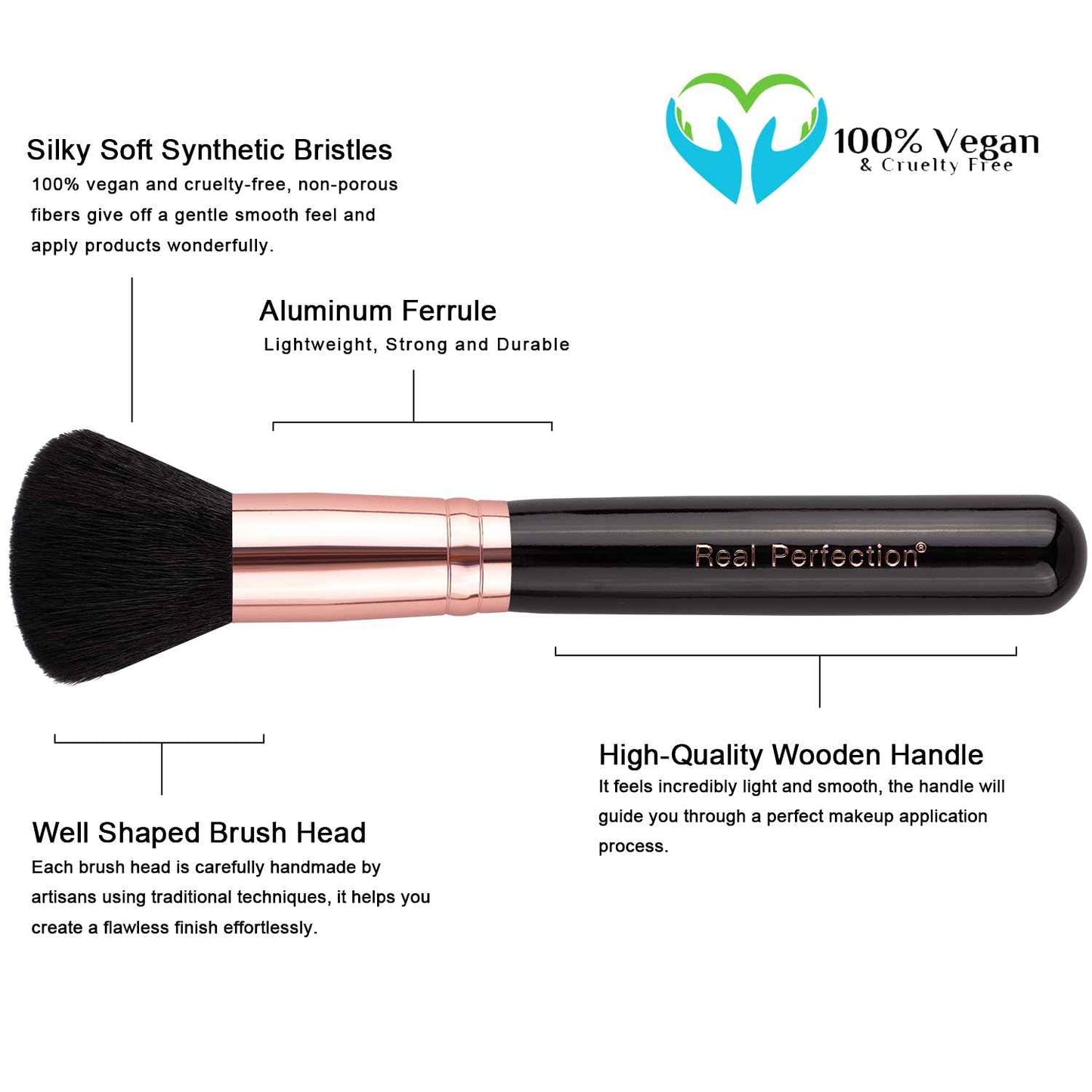 Real Perfection Makeup Brush Set 16 Pcs with 1 Eyebrow Razor Premium Synthetic Foundation Powder Concealers Eyeshadow Blush Makeup Brushes Make up Brushes Kit (Pink)