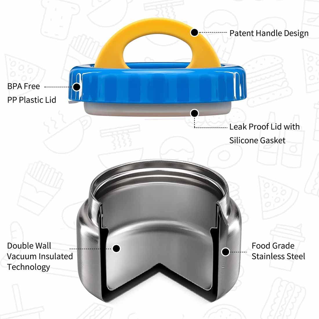 MAISON HUIS 8oz Soup Thermo Wide Mouth Vacuum Insulated Thermo Jar, Leak Proof Stainless Steel Food Container for Hot&Cold Food Kids Lunch Soup for School Travel (Green) - Jlhbookstore.store