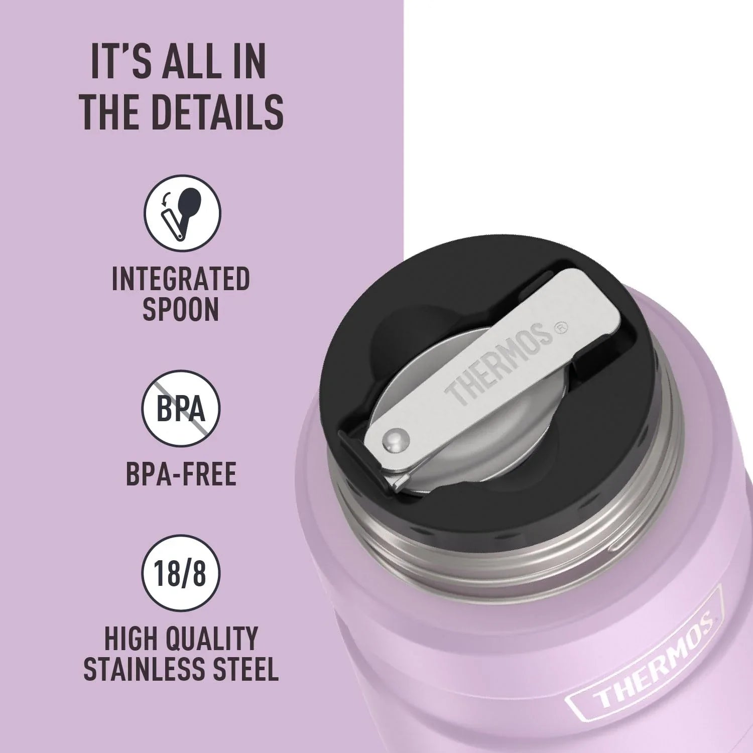 THERMOS Stainless King Vacuum-Insulated Food Jar with Spoon, 16 Ounce, Army Green - Jlhbookstore.store