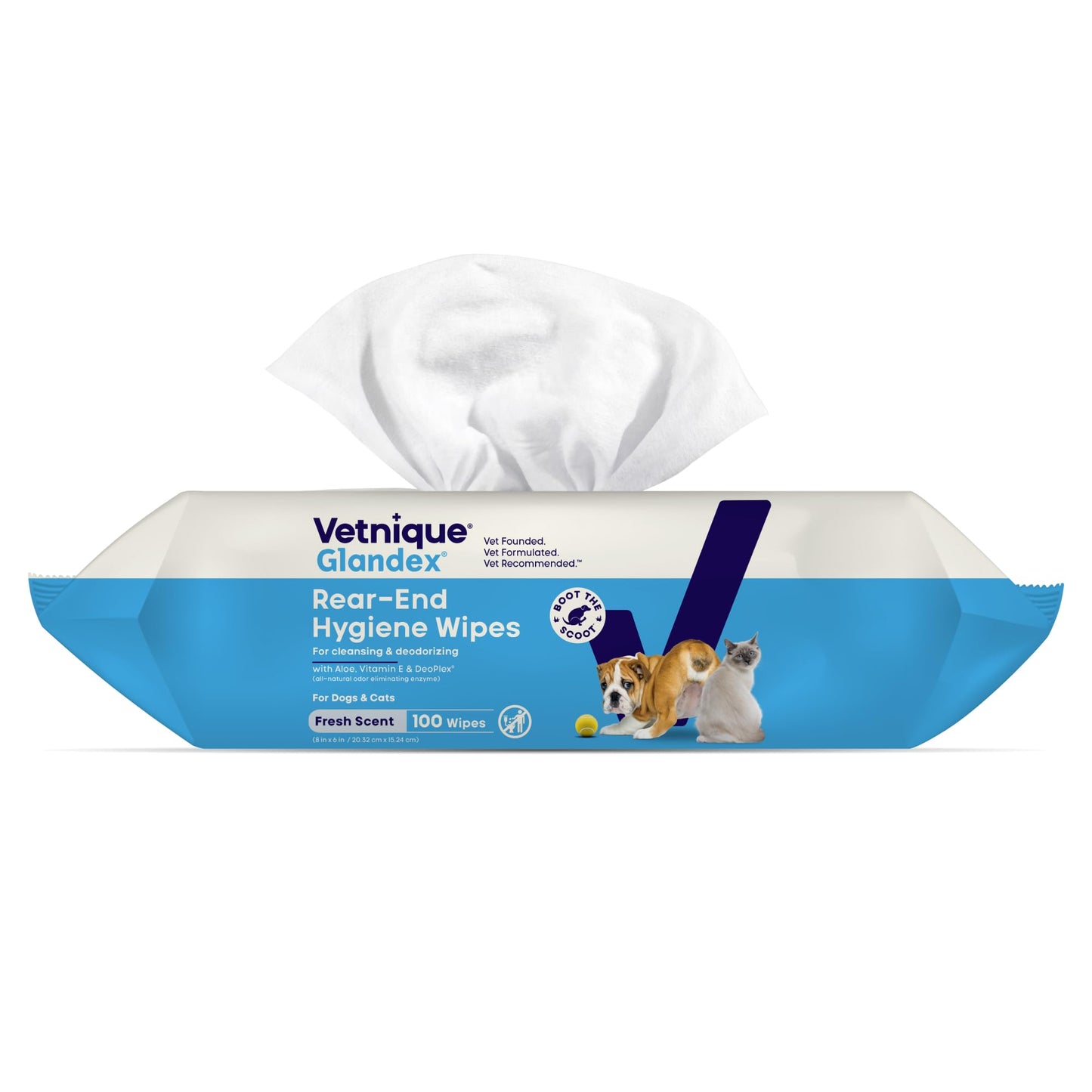Vetnique Glandex Dog Wipes for Pets Cleansing & Deodorizing Anal Gland Hygienic Dog & Cat Wipes with Vitamin E, Skin Conditioners and Aloe (75ct) jlhbookstore.store