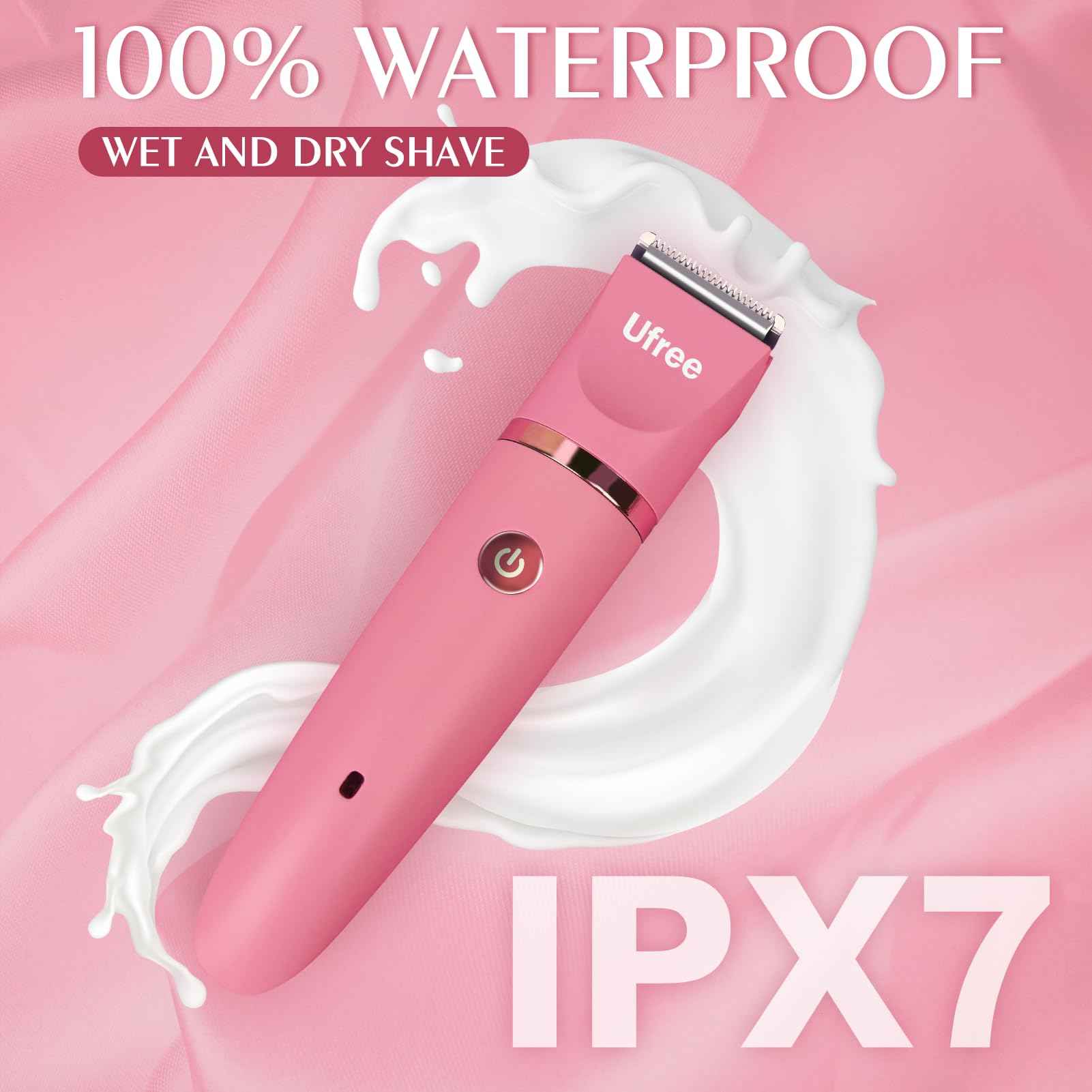 Ufree Bikini Trimmer Electric Razors for Women, Rechargeable Pubic Body Hair Trimmer Electric Shaver for Legs Body Hair, Bikini Shaver IPX7 Waterproof, Gifts for Women, Purple