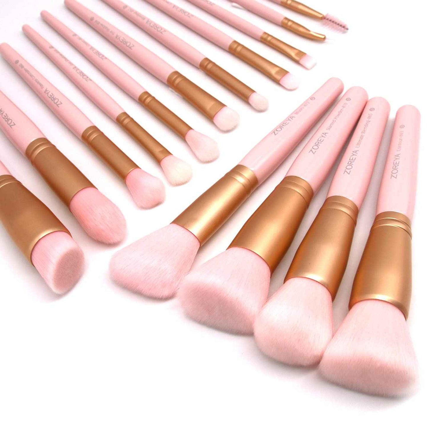 Raffaello Makeup Brushes 15Pcs Makeup Brush Set Premium Synthetic Powder Foundation Contour Blush Concealer Eye Shadow Blending Liner Make Up Brush Kit