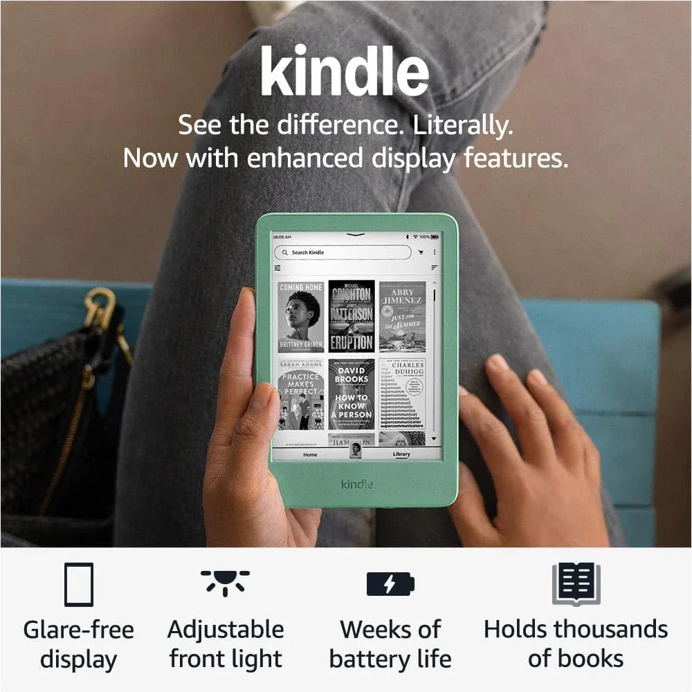 Amazon Kindle 16 GB (último modelo): El Kindle más ligero y compacto, ahora con cambios de página más rápidos y mayor relación de contraste para una experiencia de lectura mejorada. Matcha + 3 meses de Kindle Unlimited (con renovación automática) - Jlhbookstore.store