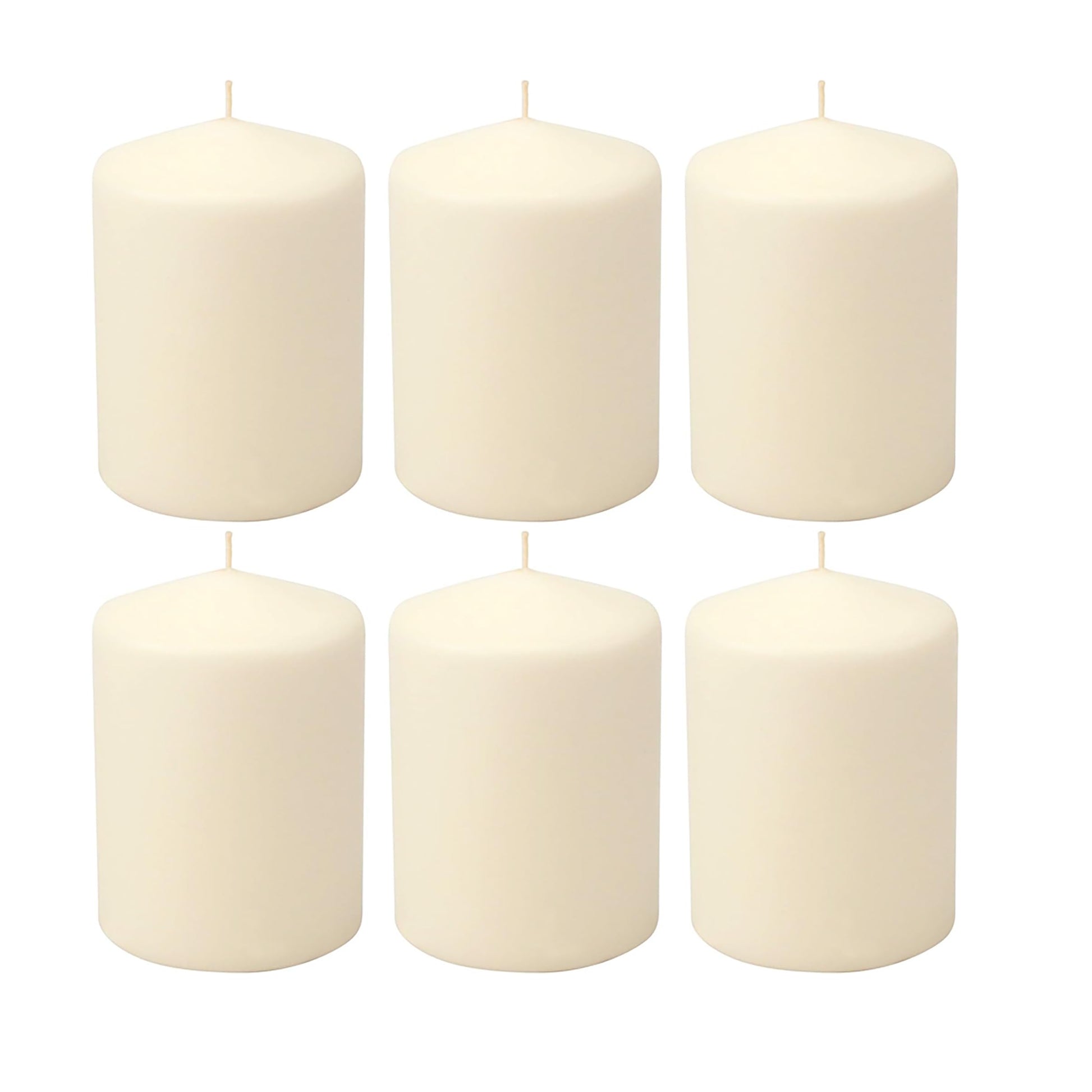 Stonebriar 6 Pack Tall 3 x 6 Inch 65 Hour Long Burning Unscented Ivory Wax Pillar Candles jlhbookstore.store