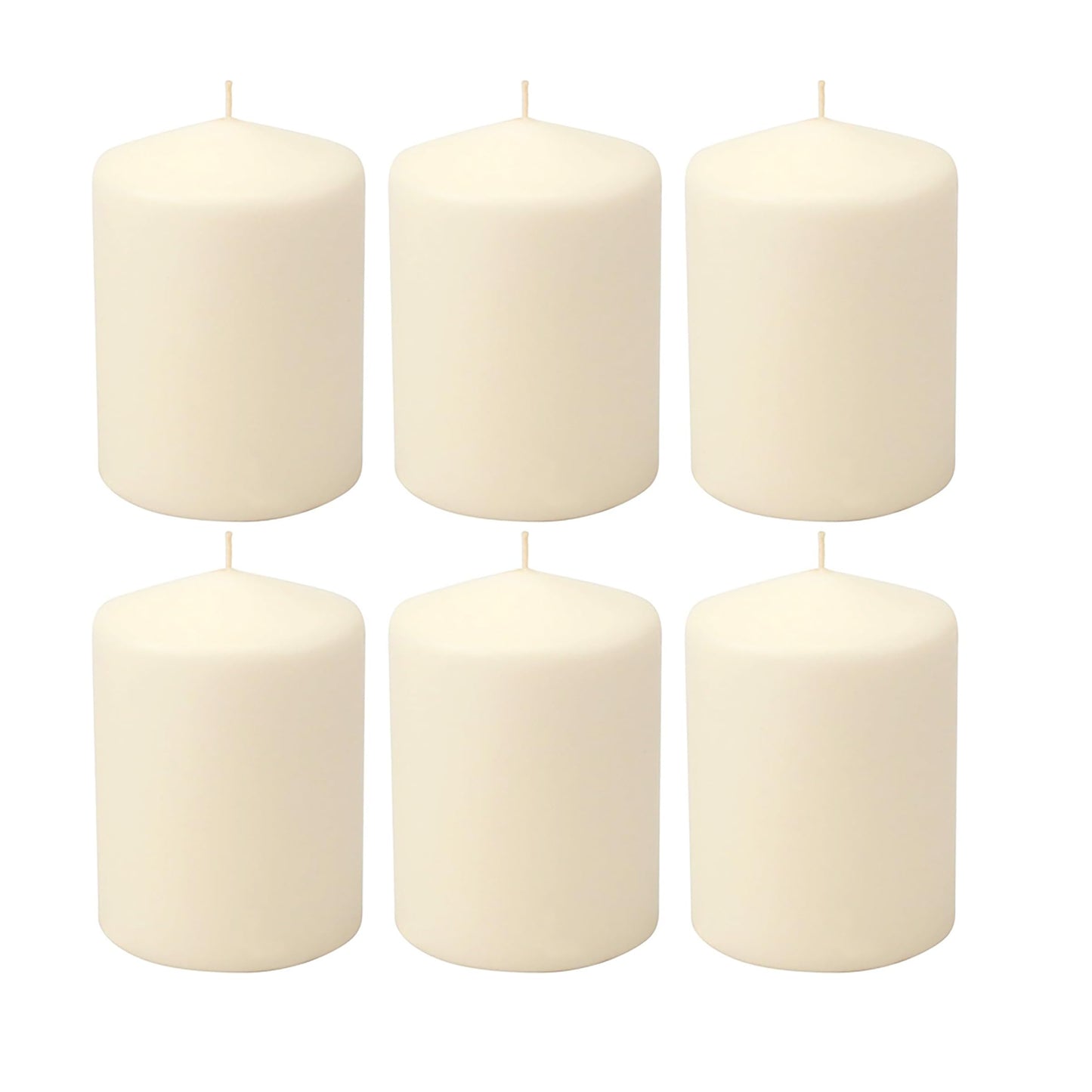 Stonebriar 6 Pack Tall 3 x 6 Inch 65 Hour Long Burning Unscented Ivory Wax Pillar Candles jlhbookstore.store