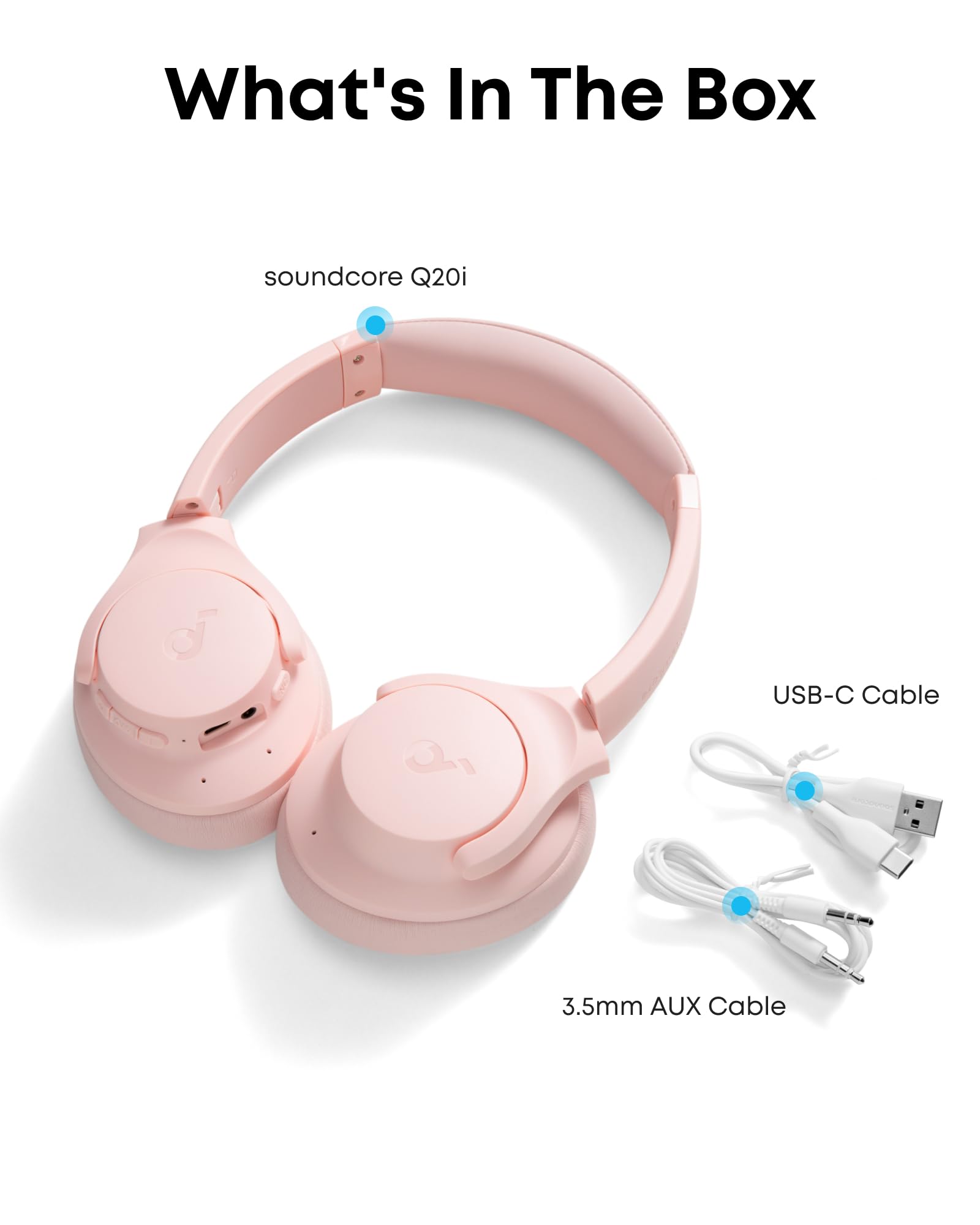 Soundcore by Anker Q20i Hybrid Active Noise Cancelling Headphones, Wireless Over-Ear Bluetooth, 40H Long ANC Playtime, Hi-Res Audio, Big Bass, Customize via an App, Transparency Mode jlhbookstore.store