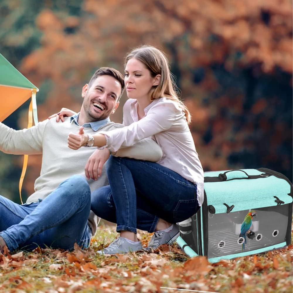 SUERTREE Bird Carrier Bag With Stand, Lightweight Backpack for Parrot, Portable Travel Cage, Pet Transparent Breathable Carrier