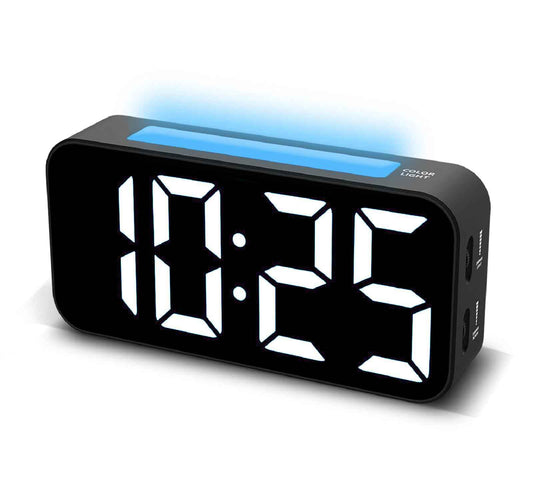 Loud Alarm Clocks for Bedrooms Heavy Sleepers, Plug-in Digital Bedside Clock with Night Light, Large Display, Dual Alarm, Snooze, Dimmable for Kids Teens Boys Girls